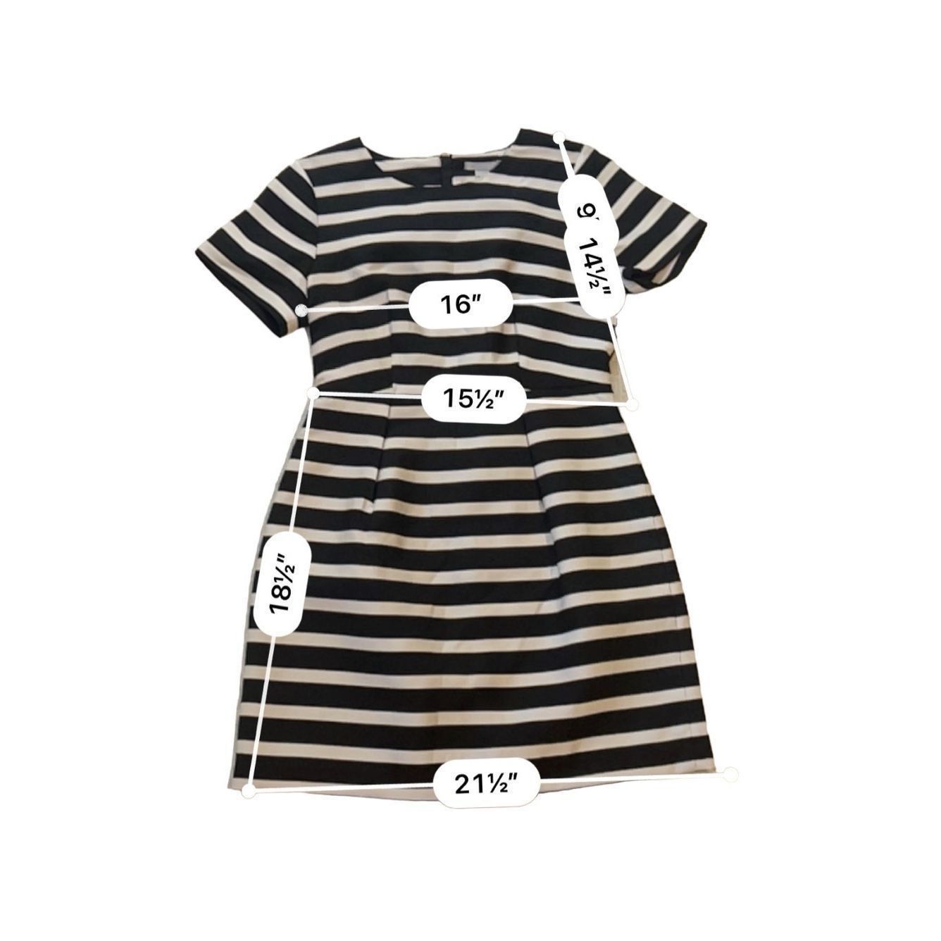H&M HM Striped Dress Black And Ivory Size 8 Size M / US 6-8 / IT 42-44 - 4 Thumbnail