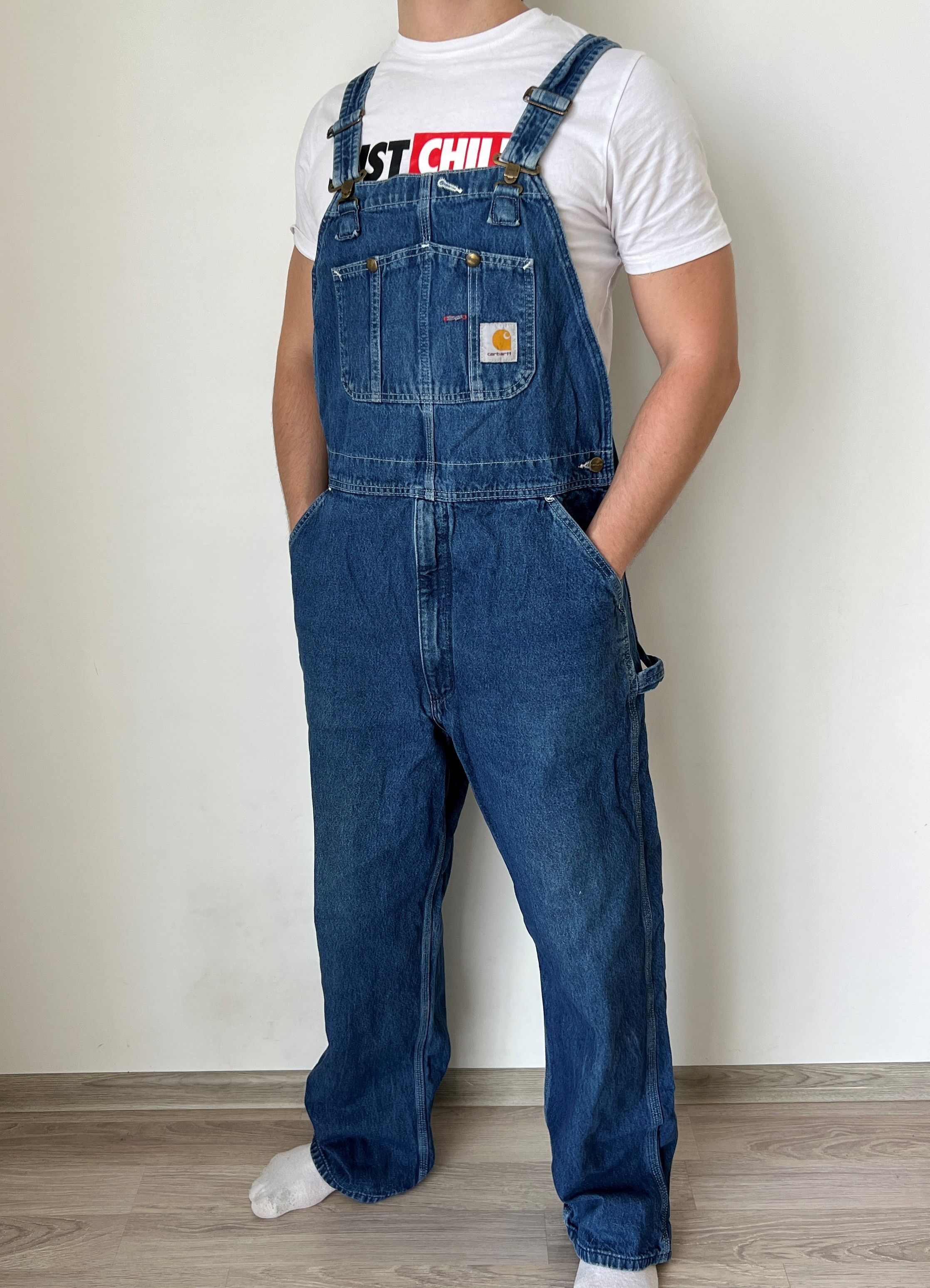 Carhartt VINTAGE CARHARTT BIB OVERALL WORK DENIM PANTS 38x32 Size US 38 / EU 54 - 2 Thumbnail