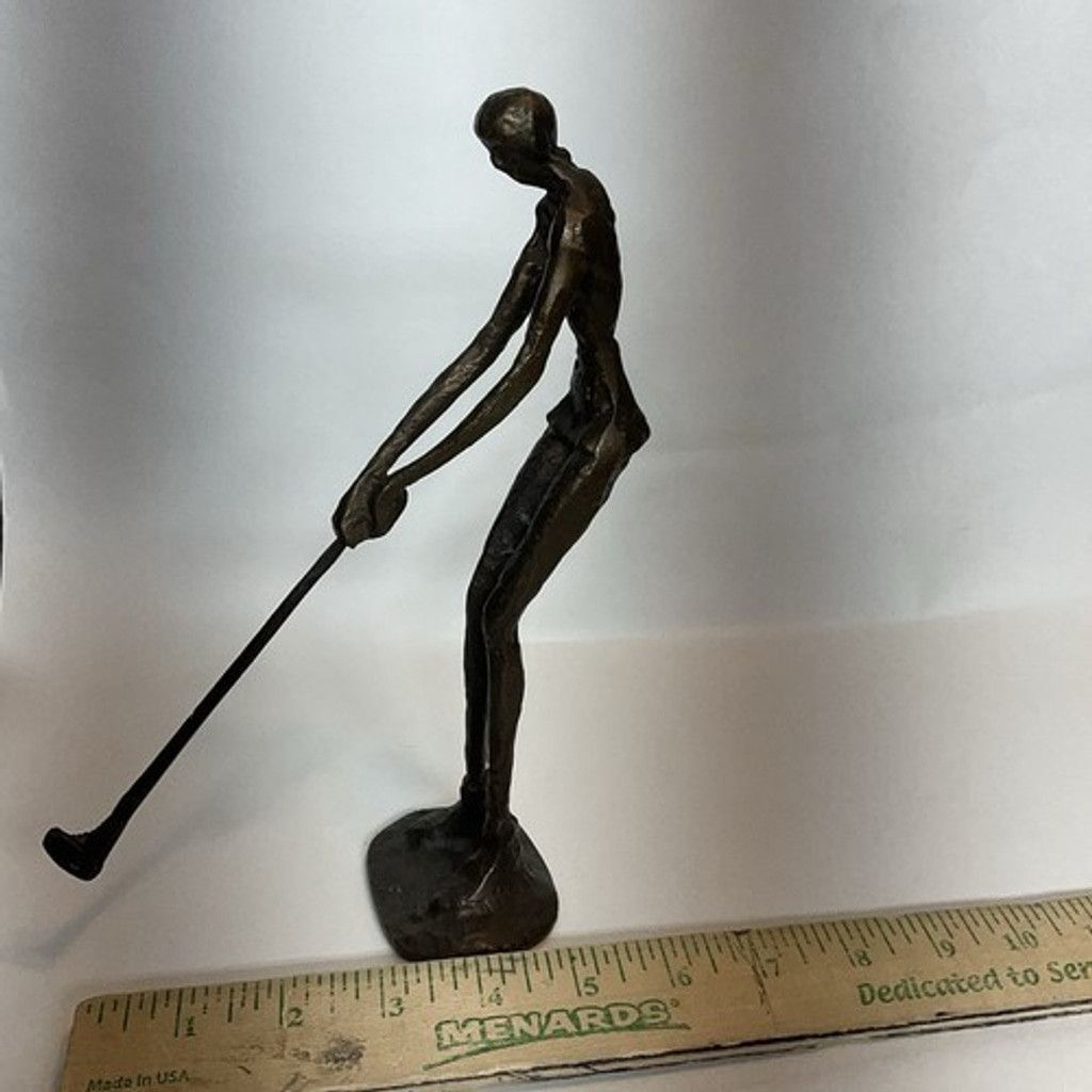The Unbranded Brand VTG Bronze Brutalist Art Golfer Lady Art Sculpture 9.5" x 8" Size ONE SIZE - 11 Thumbnail