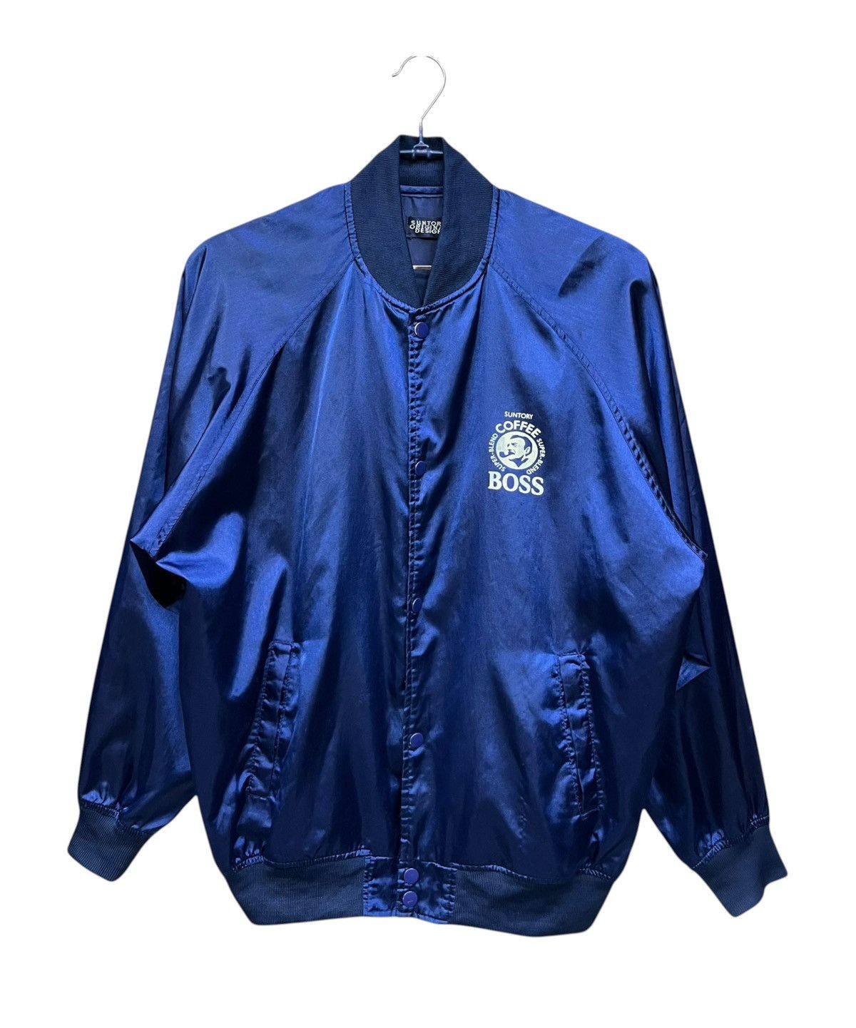 Tribal Streetwear Vintage Suntory BOSS Satin Bomber Jacket Blue M Size US M / EU 48-50 / 2 - 4 Thumbnail