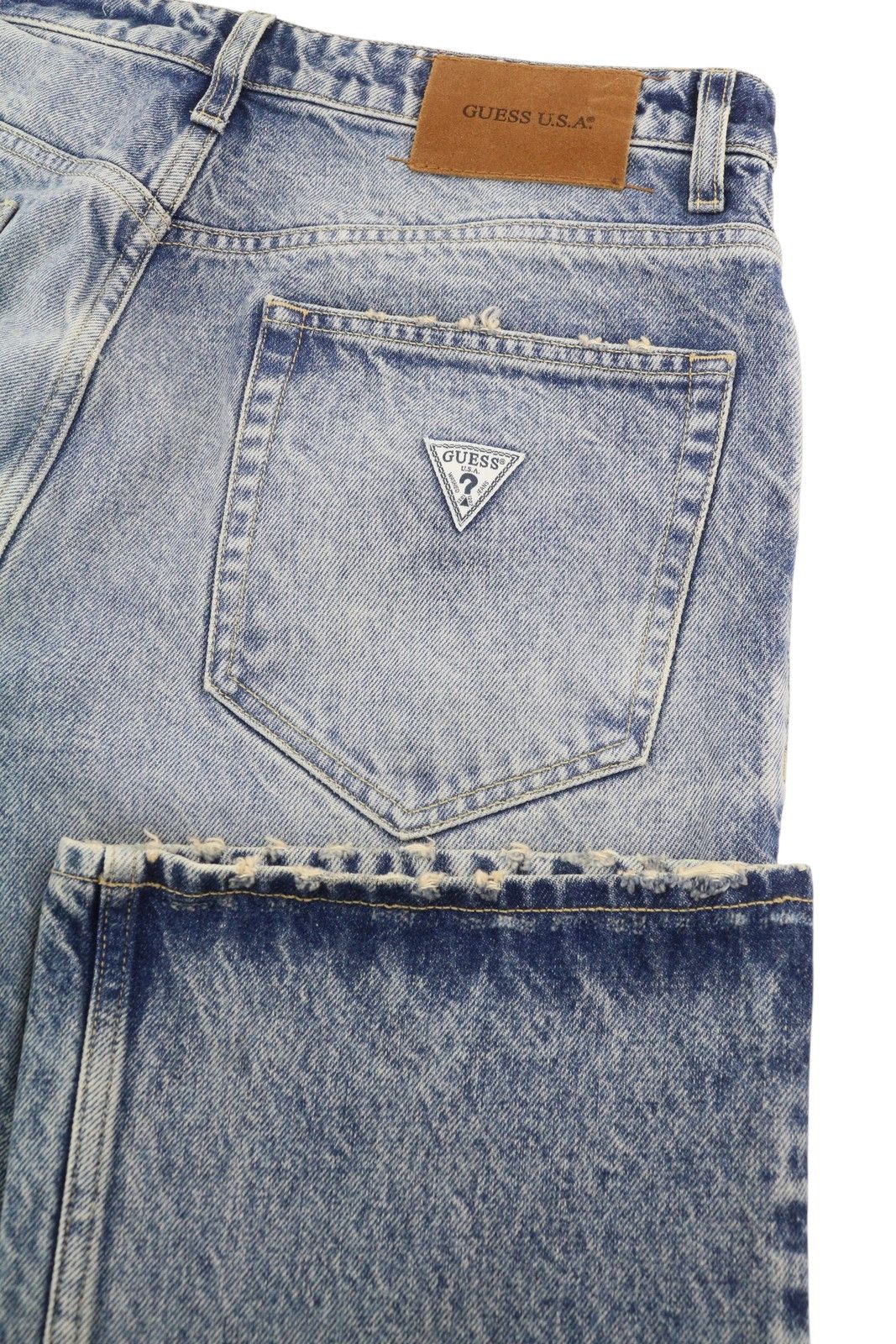 Guess STRAIGHT W32 Blue Whiskers Button Fly Denim 87827 Size US 32 / EU 48 - 6 Thumbnail