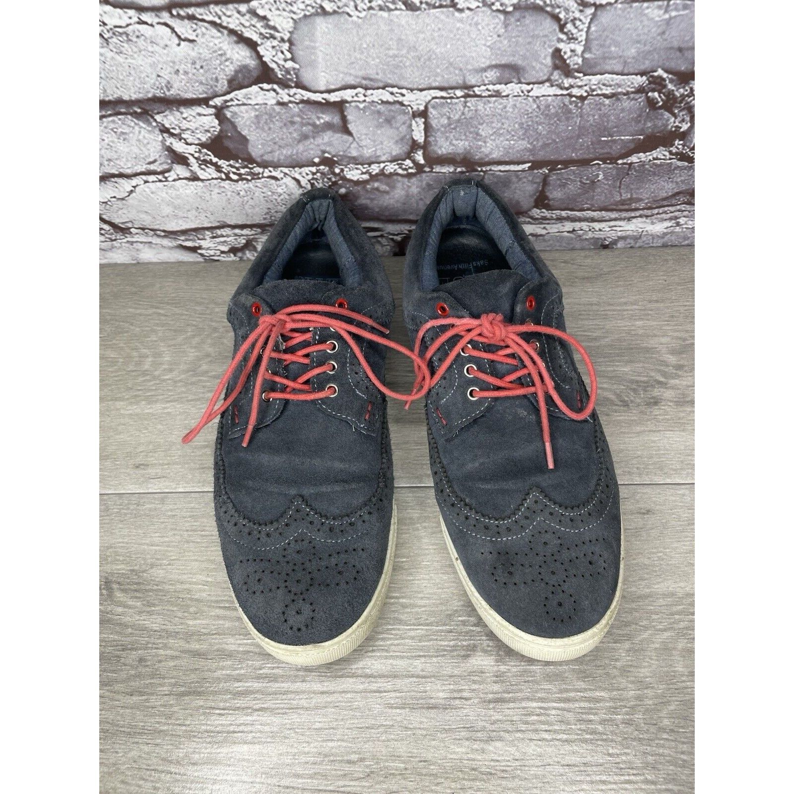 Saks Fifth Avenue Blue SAKS FIFTH AVE Blue Colored Suede Wingtip Casual Shoes Size US 11 / EU 44 - 18 Thumbnail