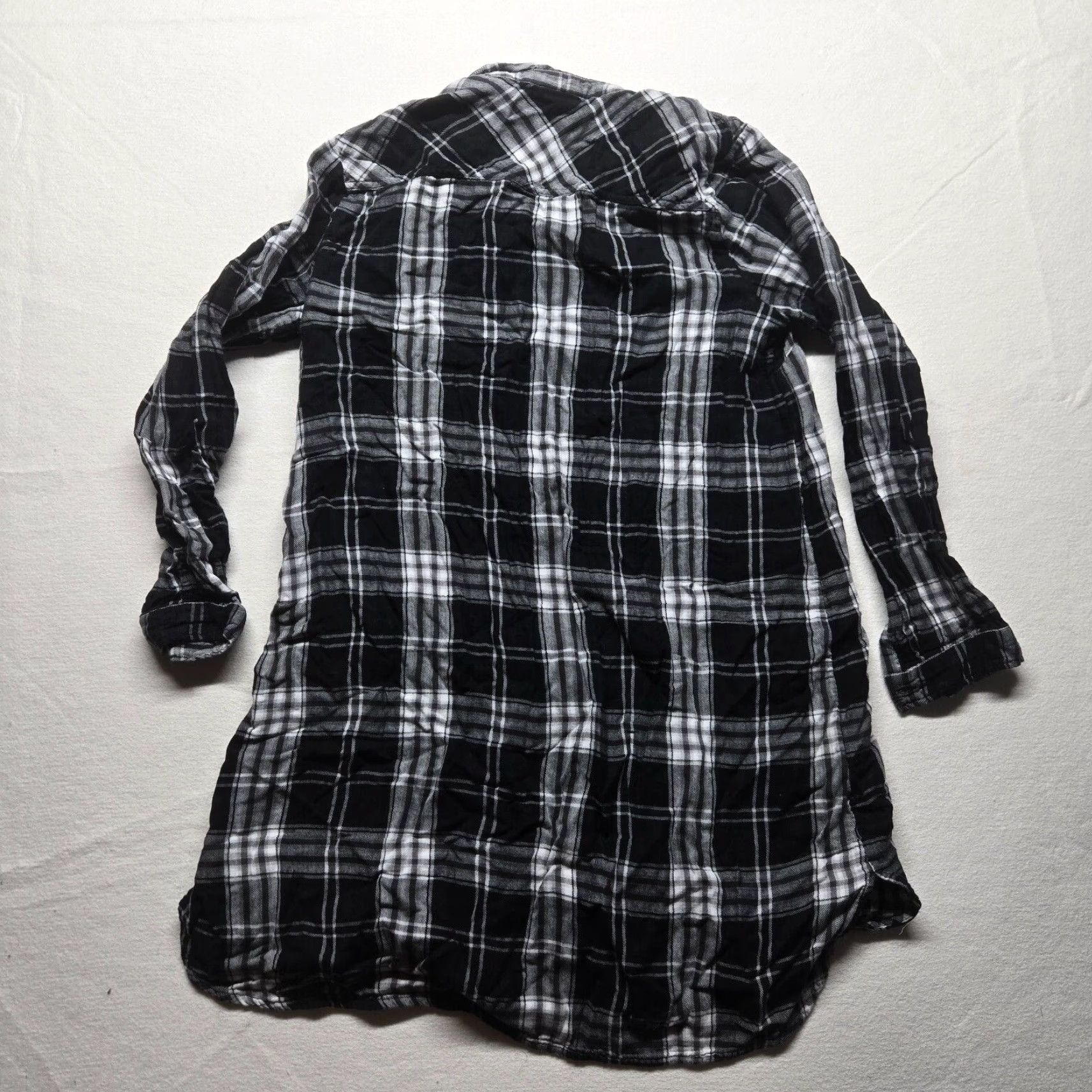 Merona Merona Black White Checkered Button Up Extra Long Adult Women's Size 2XL XXL Shirt Size XXL / US 16-18 / IT 52-54 - 8 Thumbnail