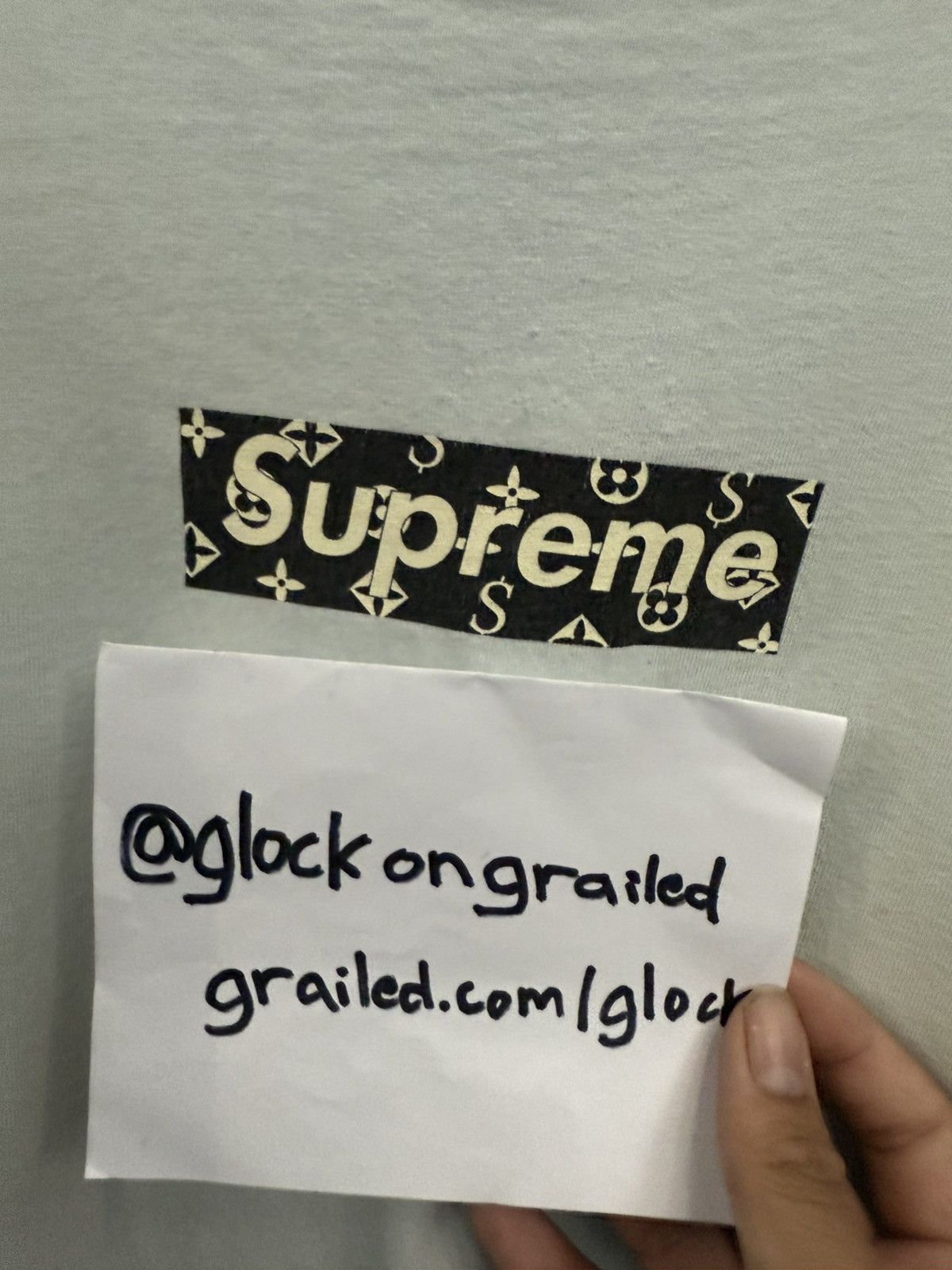 Supreme Supreme LV Monogram Box Logo Ice Blue Cease And Desist Tee Size US XL / EU 56 / 4 - 2 Thumbnail