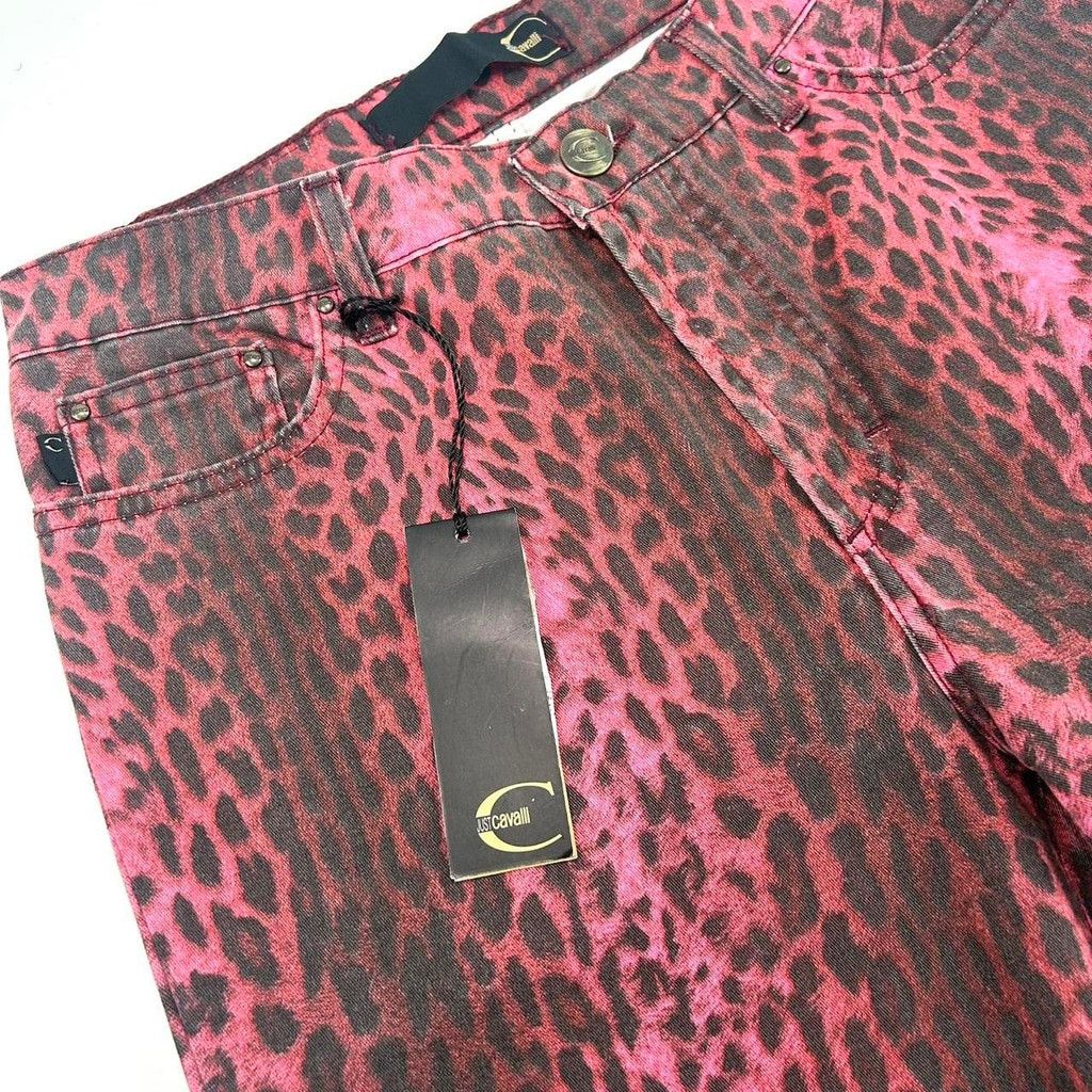 Just Cavalli NWT deadstock Cavalli red and black leopard print jeans Size 30" / US 8 / IT 44 - 6 Thumbnail