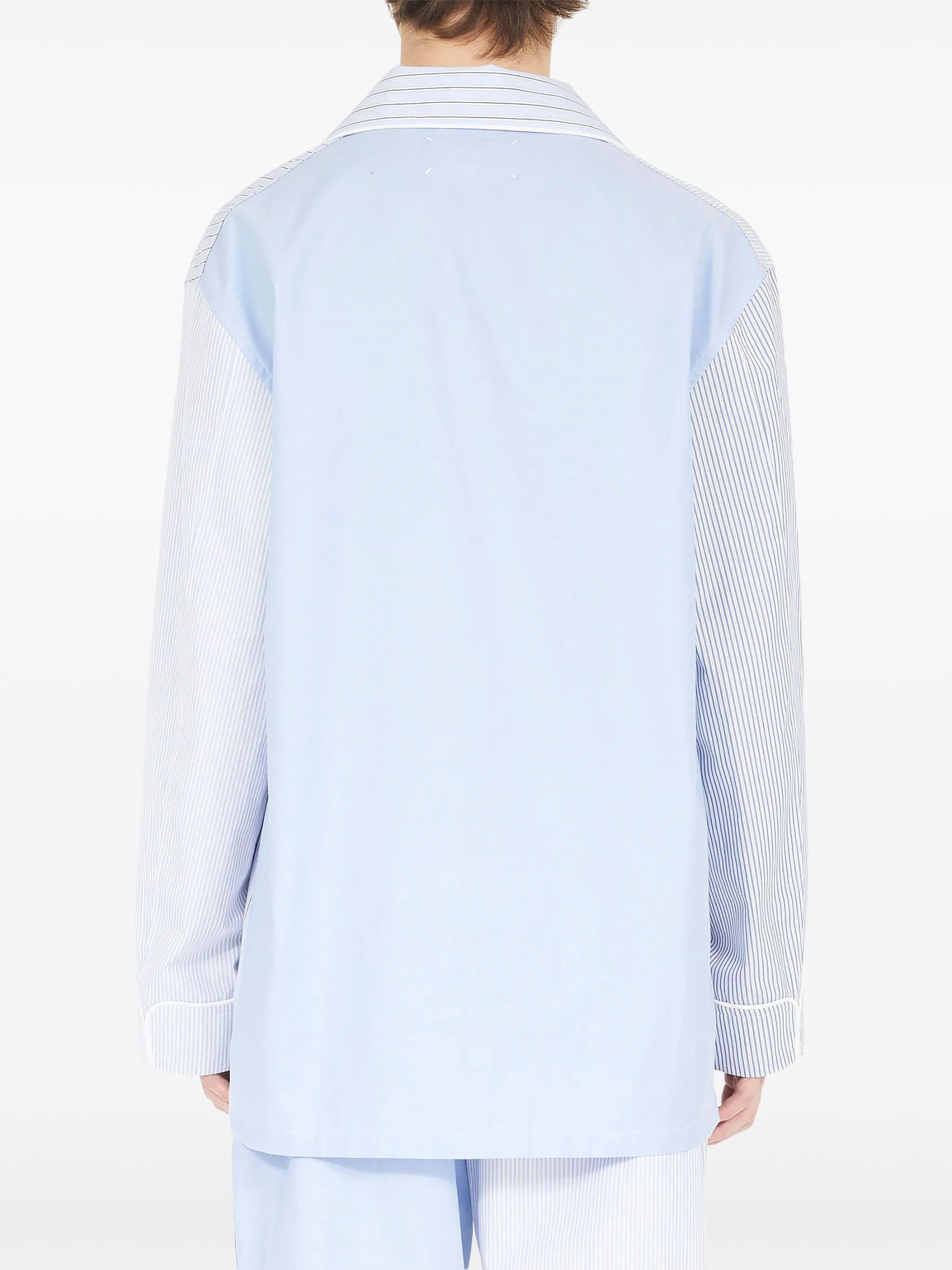 Maison Margiela oc11z0925 Striped Cotton Pajama Shirt in Blue Size US M / EU 48-50 / 2 - 5 Thumbnail