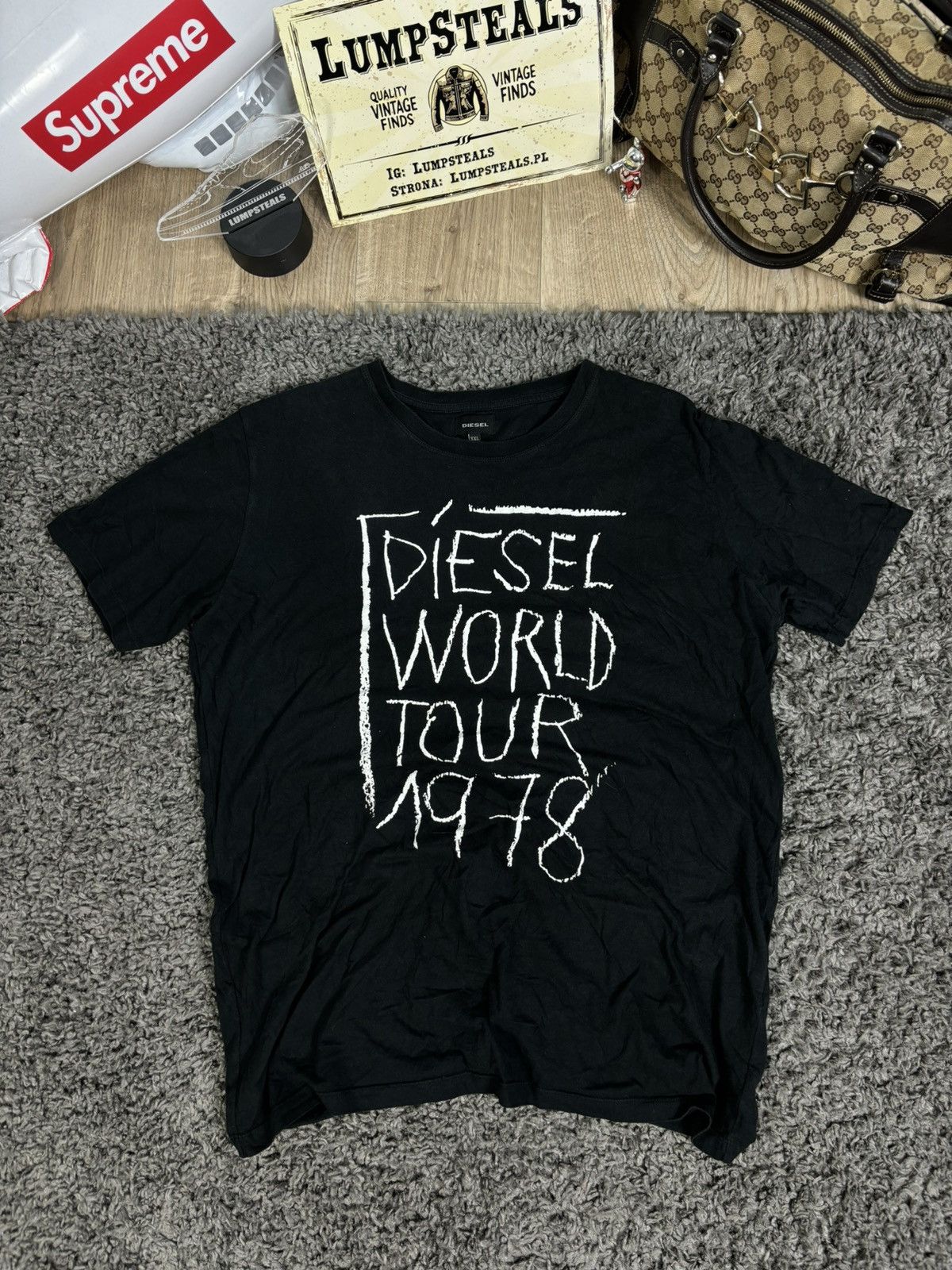 Diesel × Japanese Brand 2000s Vintage Y2K Diesel Big Logo Tee Avant Garde Swag Size US XL / EU 56 / 4 - 1 Thumbnail
