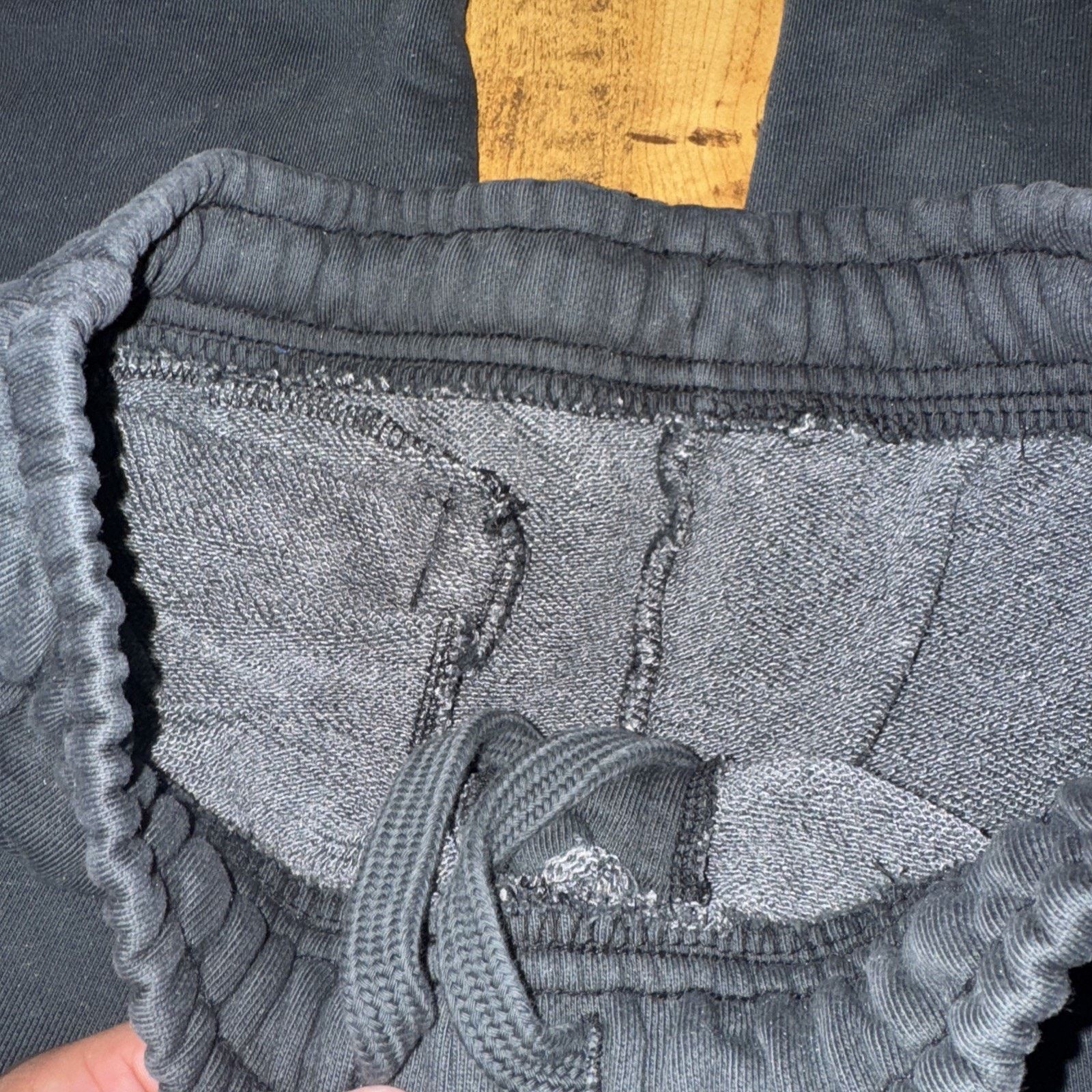 Vintage Wide Leg Sweatpants Black 28x32 S Garment Dyed French Terry Size US 28 / EU 44 - 4 Thumbnail