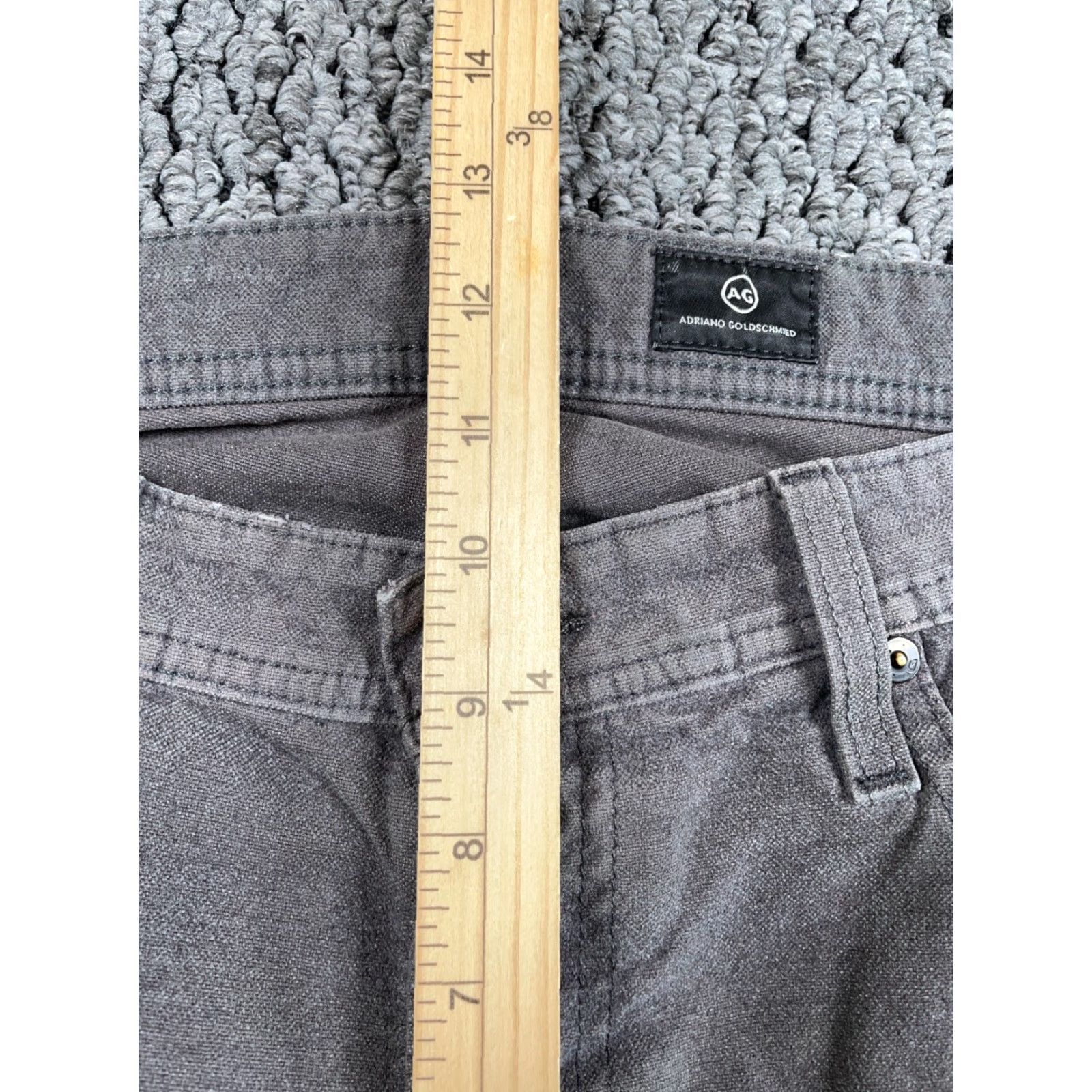 Vintage AG Adriano Goldschmied Chino Pants Men 34 Regular Gray Stretch Tapered Leg Flat Front Zip Fly Pockets Vintage No Size US 34 / EU 50 - 7 Thumbnail