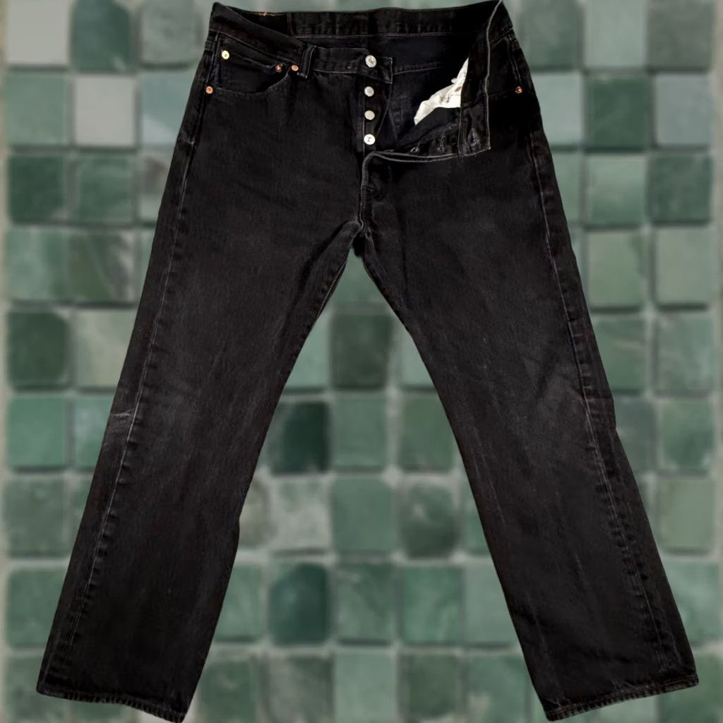 Levi's Vintage Levi's 501 Jeans Mens Denim Straight Leg Button Fly Black 34x28 Regular Fit 501 XX W34 L28 Retro Y2K Vintage Size US 34 / EU 50 - 1 Thumbnail