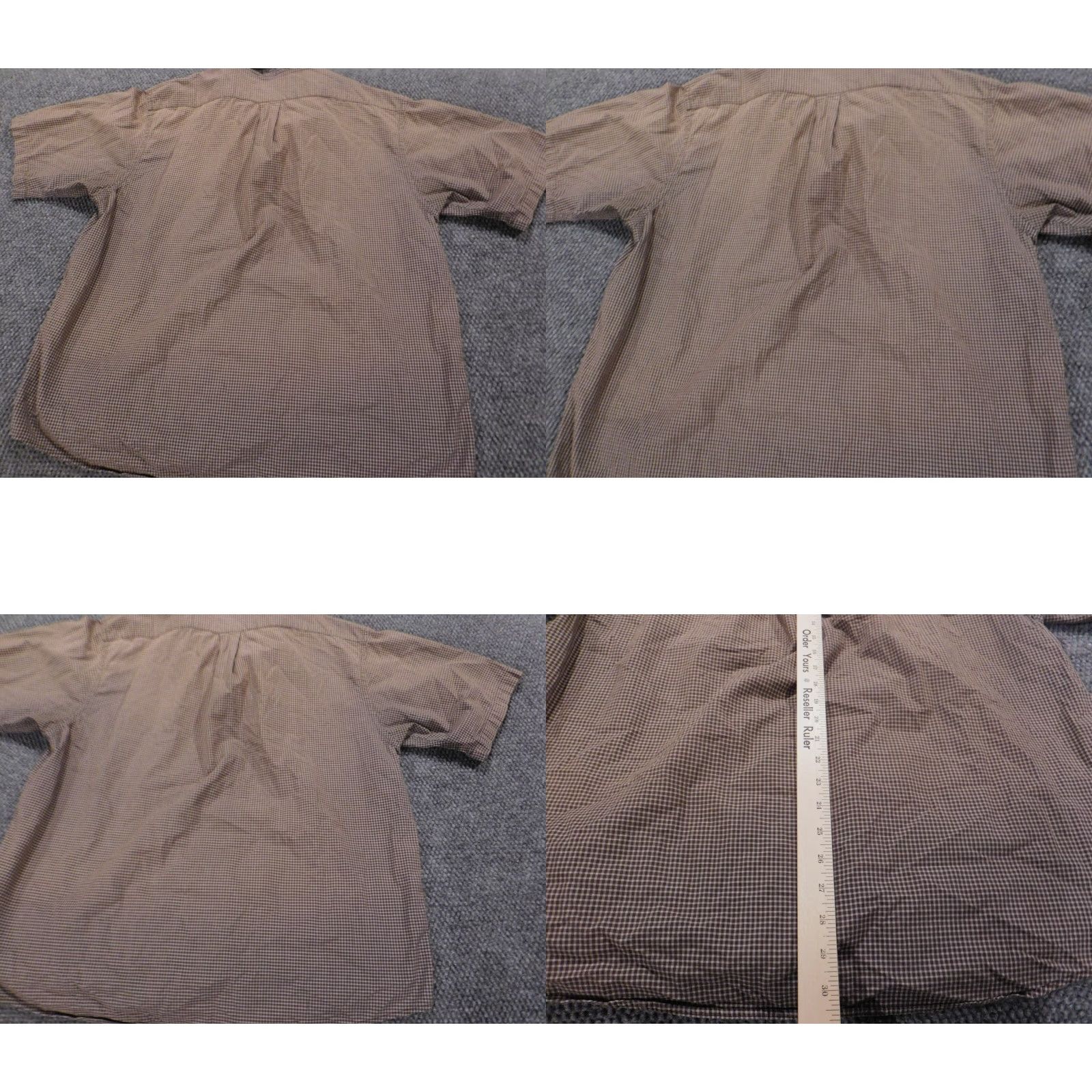Roundtree & Yorke Roundtree & Yorke Mens Shirt XL brown plaid Button-Down Collar Button Up Short Sleeve Cotton Polyester Knit Casual Regular Vintage: No Size US XL / EU 56 / 4 - 8 Thumbnail