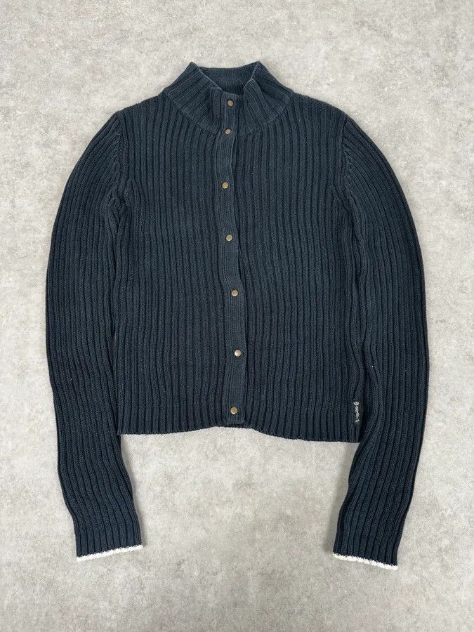Armani Armani Navy Buttoned Turtleneck Wool Sweater Size S / US 4 / IT 40 - 1 Thumbnail