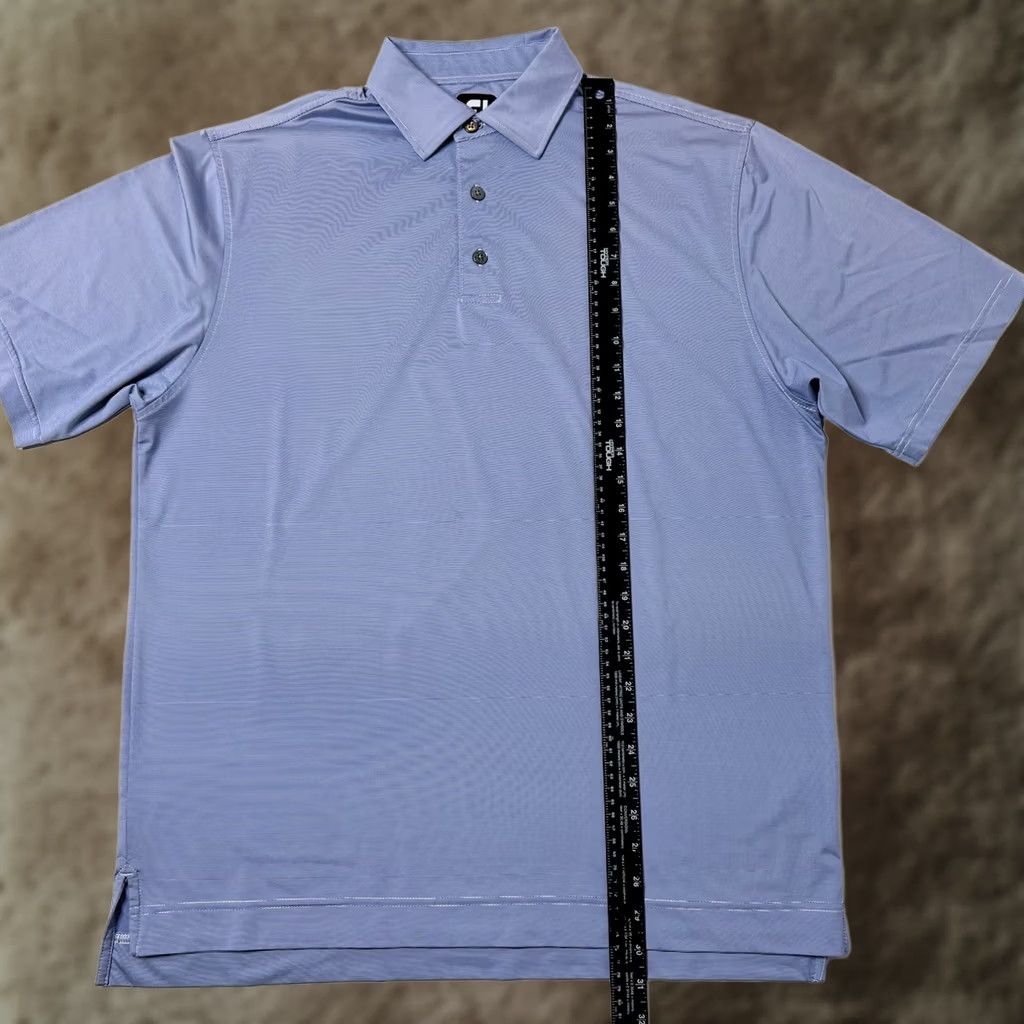Footjoy FootJoy Polo Shirt Mens Large Purple Stripe Short Sleeve Golf Performance Stretch FJ Back Logo Size US L / EU 52-54 / 3 - 1 Thumbnail
