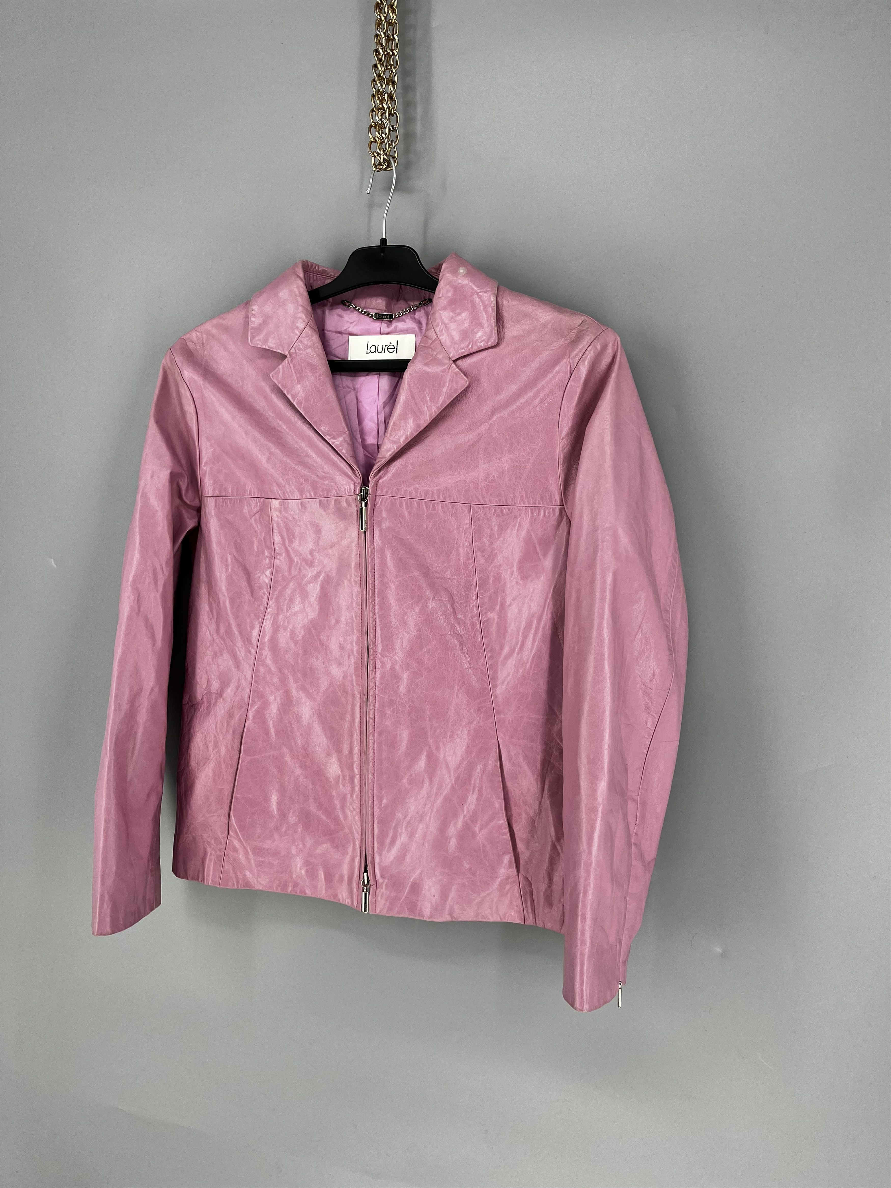 Laurel Leather biker jacket Laurel Pink size 38FR in Leather Size S / US 4 / IT 40 - 3 Thumbnail