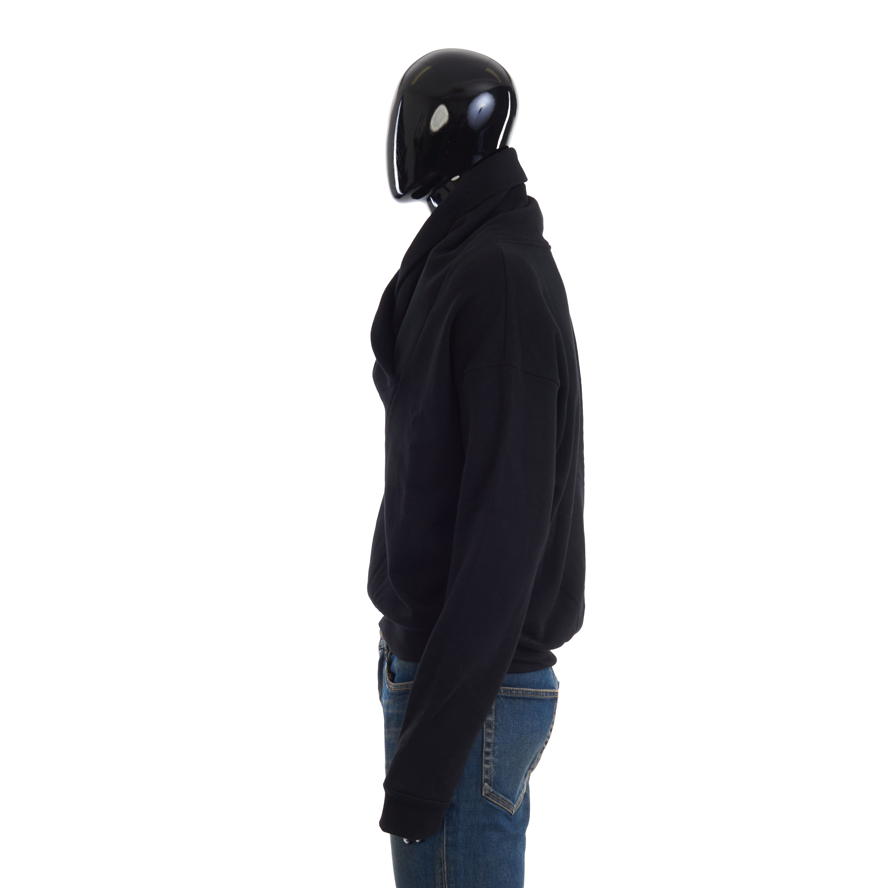 Saint Laurent Paris Black Sweatshirt With Shawl Neck In Fleece Cotton Size US S / EU 44-46 / 1 - 3 Thumbnail