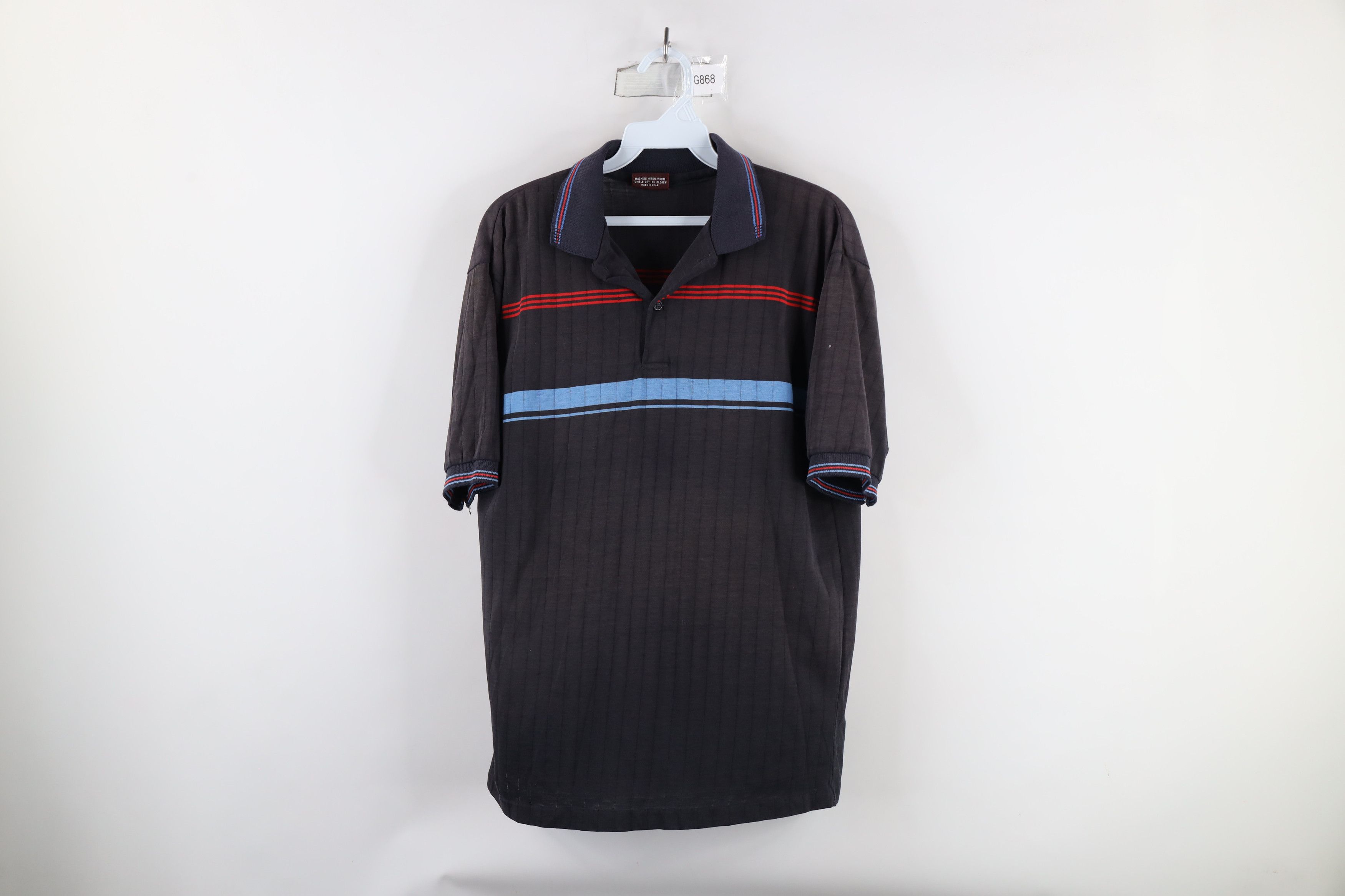Vintage Vintage 70s Streetwear Sun Faded Striped Collared Polo USA Size US L / EU 52-54 / 3 - 1 Thumbnail