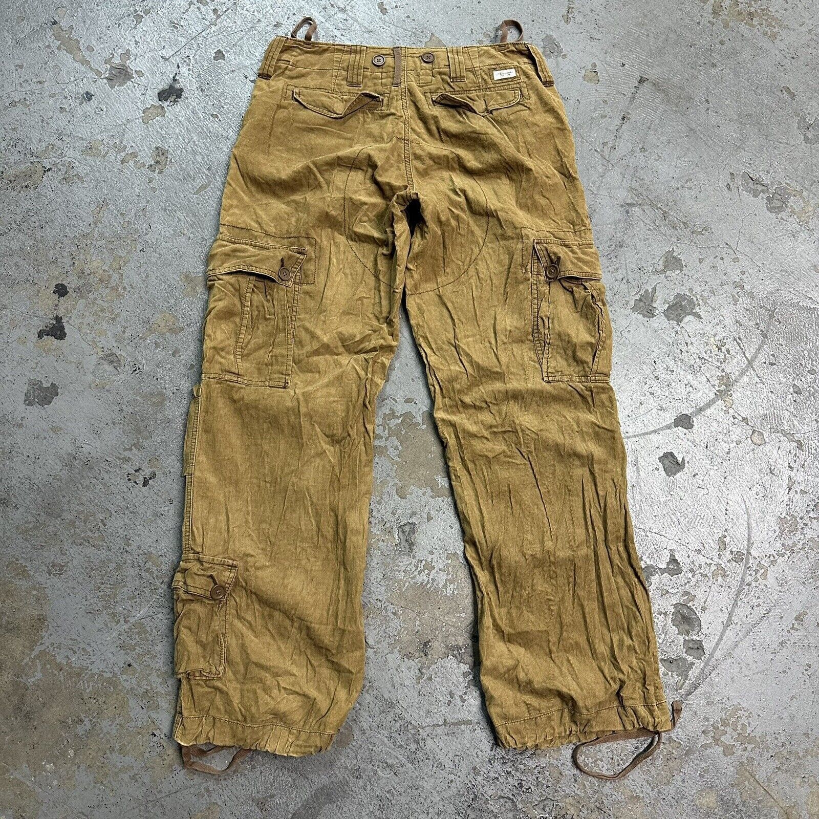 Abercrombie & Fitch × Vintage Vintage Y2K Abercrombie Corduroy Cargo Paratrooper Pants Size 32" / US 10 / IT 46 - 4 Thumbnail