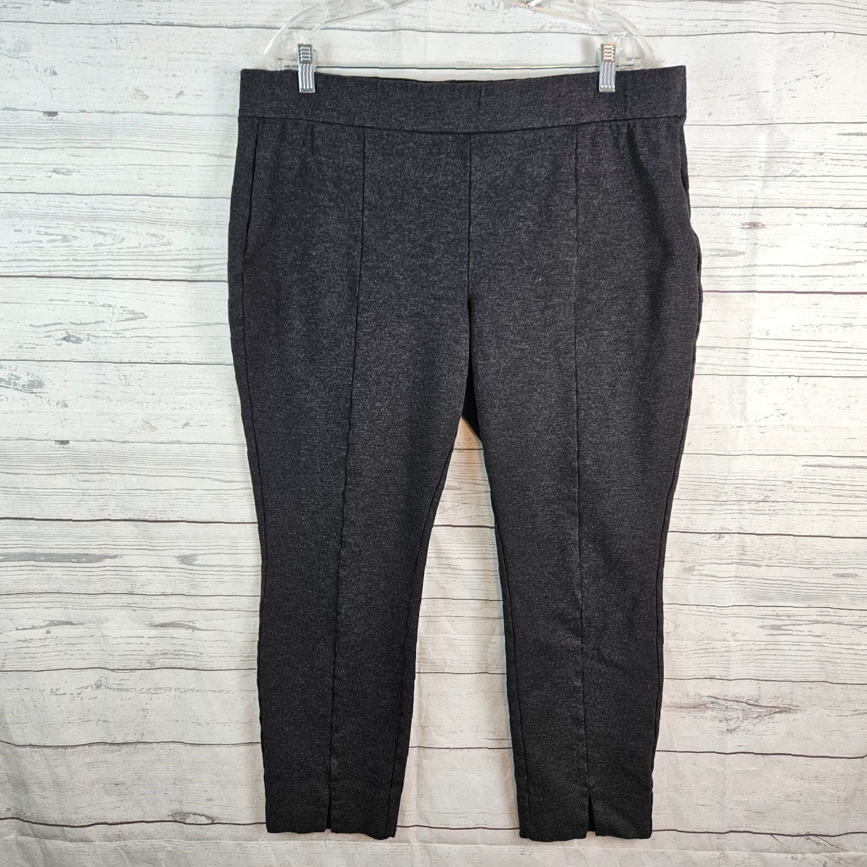 NYDJ NYDJ Womens Ponte Knit Cropped Pants Sz 16 Gray Pull On High Rise Size 38" / US 16 / IT 52 - 2 Thumbnail