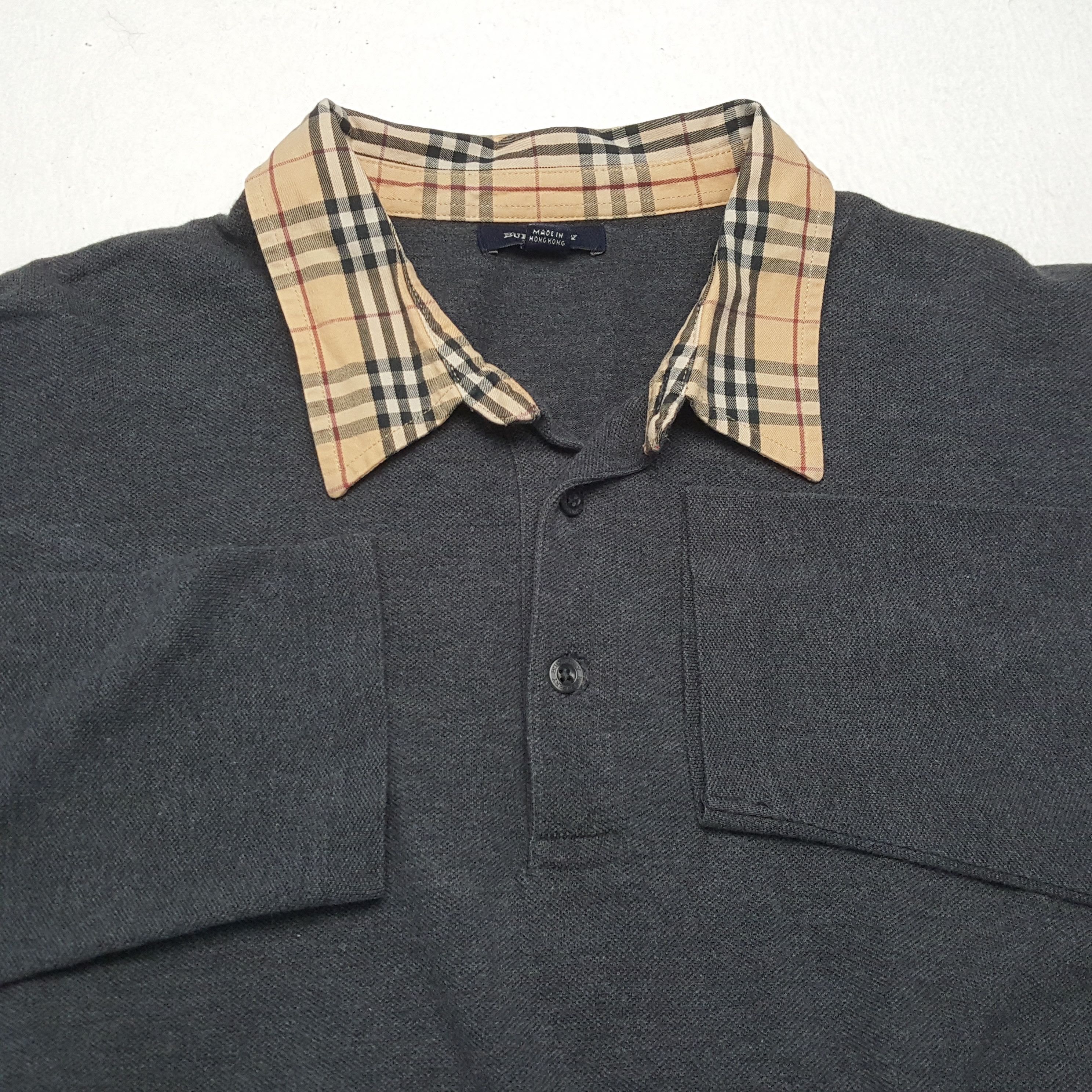 Burberry × Vintage Vintage BURBERRY LONDON Nova Check Collar Design Polos Size US L / EU 52-54 / 3 - 7 Thumbnail