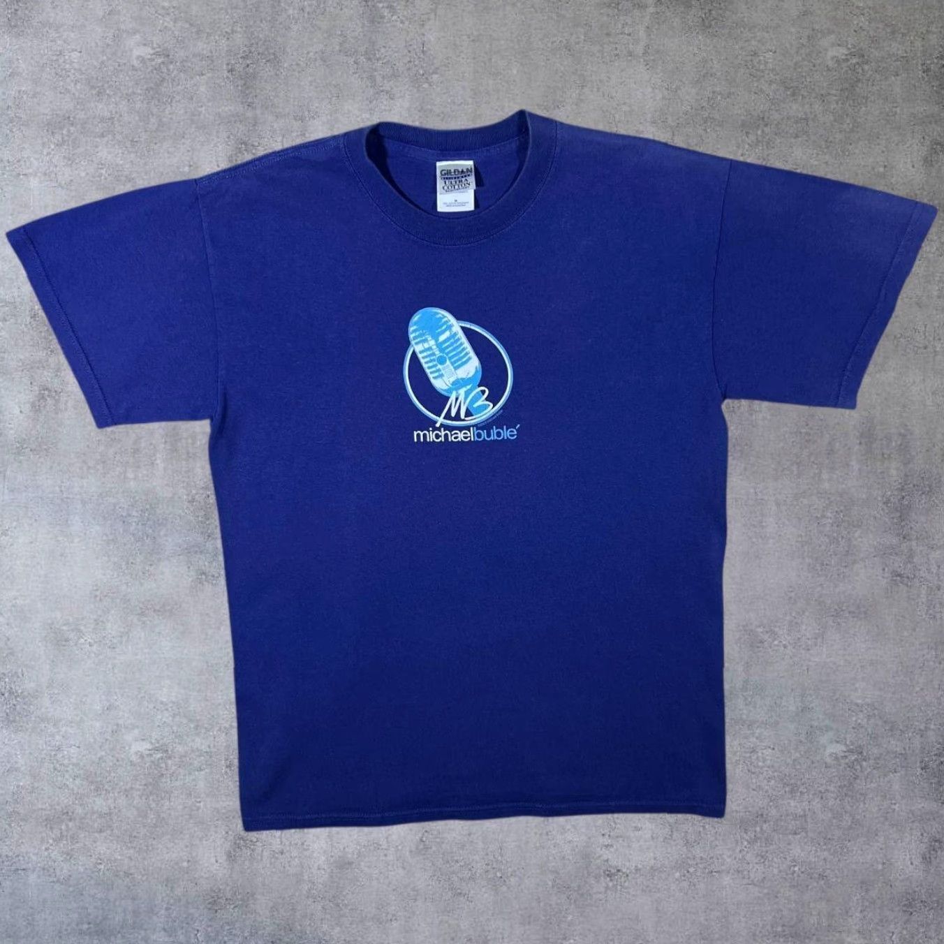 Gildan Vintage Michael Buble Jazz Swing Pop Music Graphic Blue T-Shirt Medium Mens XS? Size US M / EU 48-50 / 2 - 2 Thumbnail