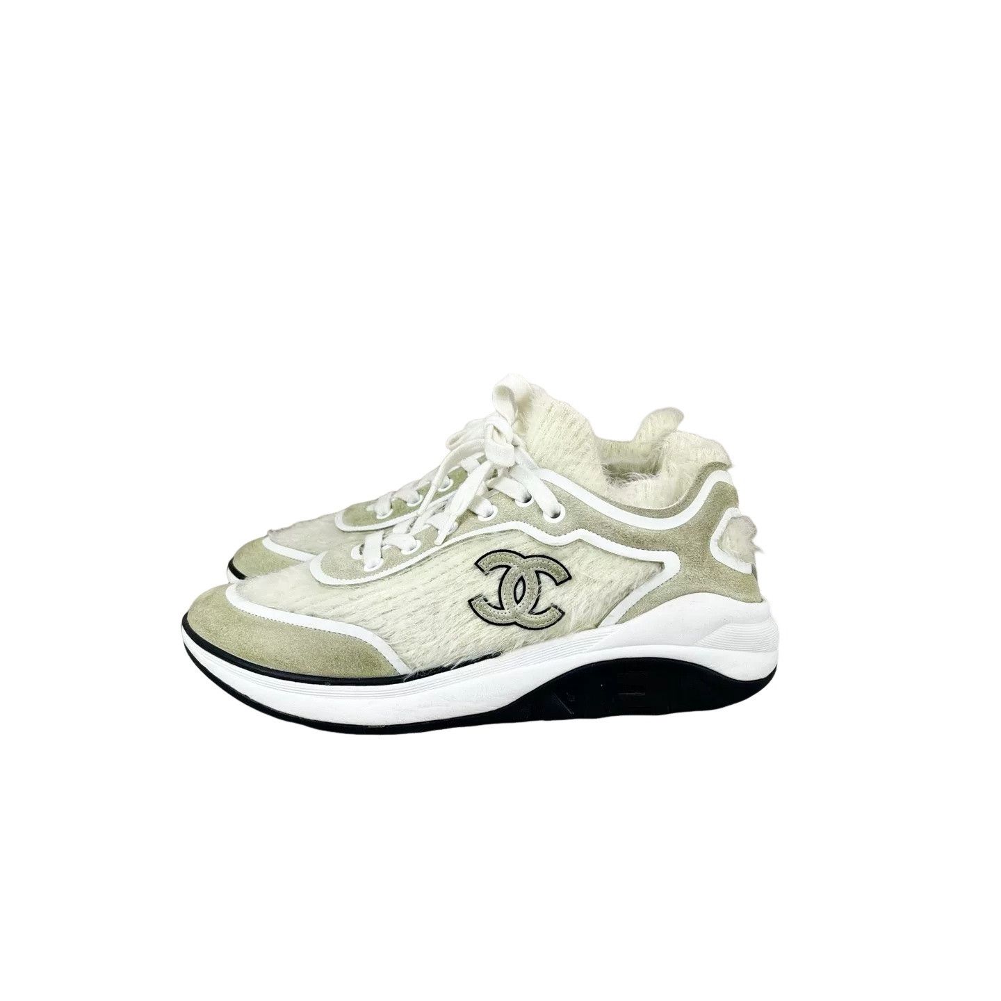 Chanel Chanel Fur Logo Sneakers Size 37.5 Size US 6.5 / IT 36.5 - 1 Thumbnail
