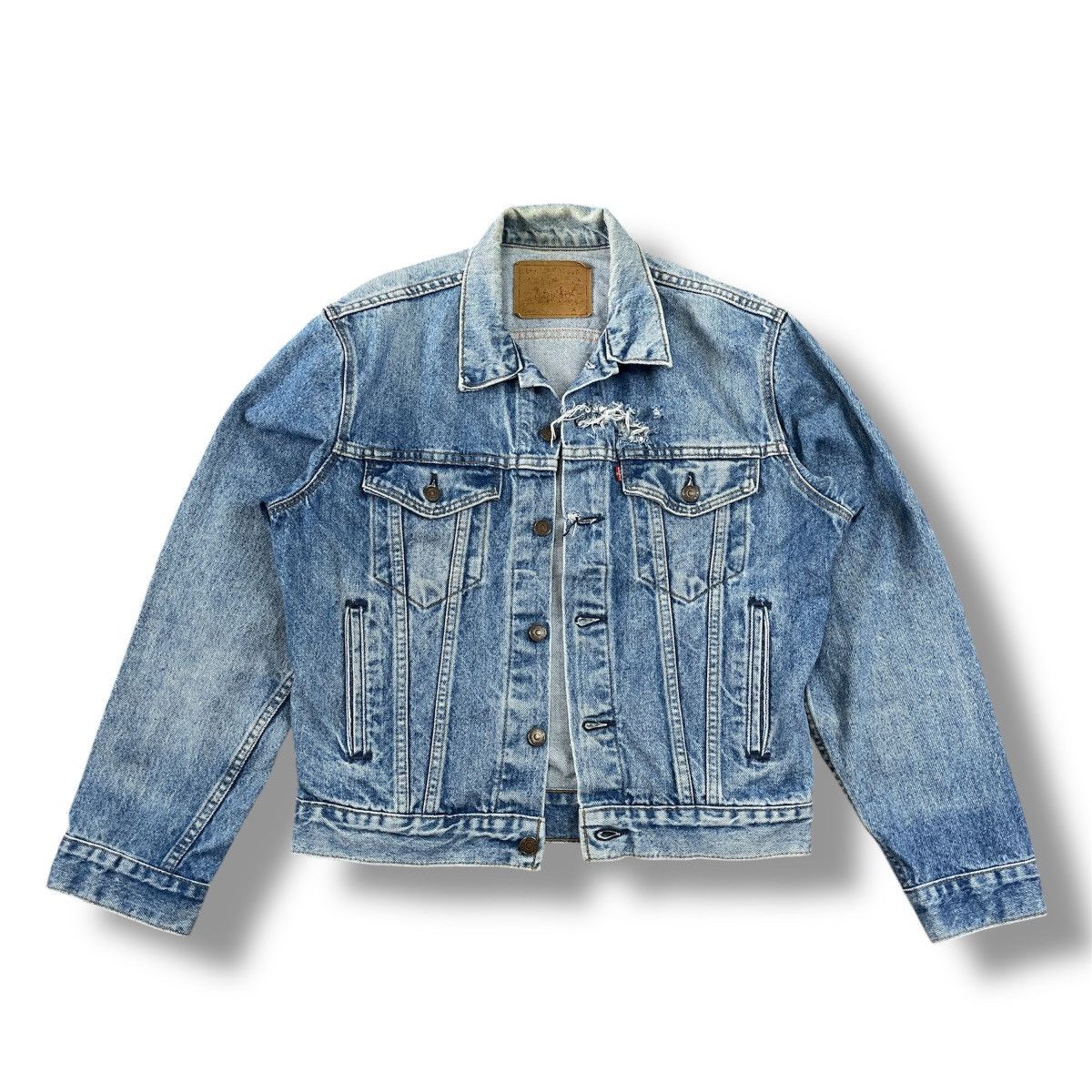 LVC × Levi's Vintage Clothing × Vintage Vintage Levis Trucker Denim Jacket Distressed Skull Patches Size US M / EU 48-50 / 2 - 2 Thumbnail
