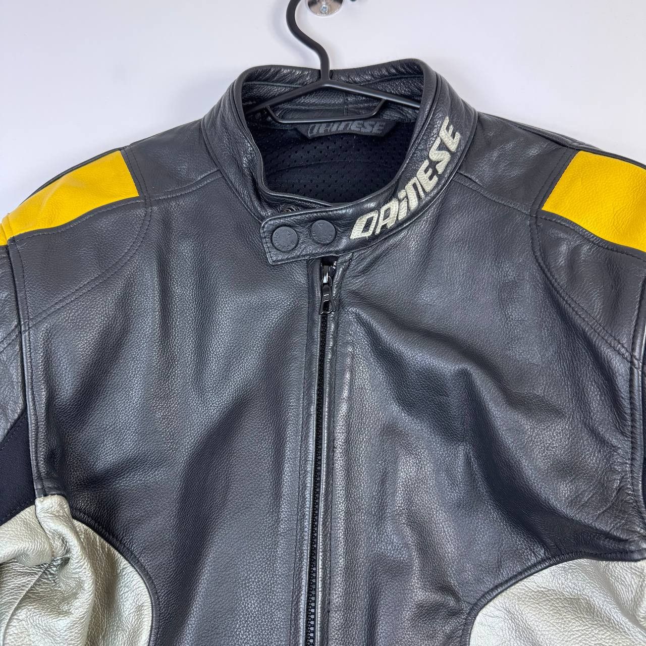 Dainese Dainese Leather Motorcycle Jacket Black Yellow Mens Size M Size US M / EU 48-50 / 2 - 2 Thumbnail