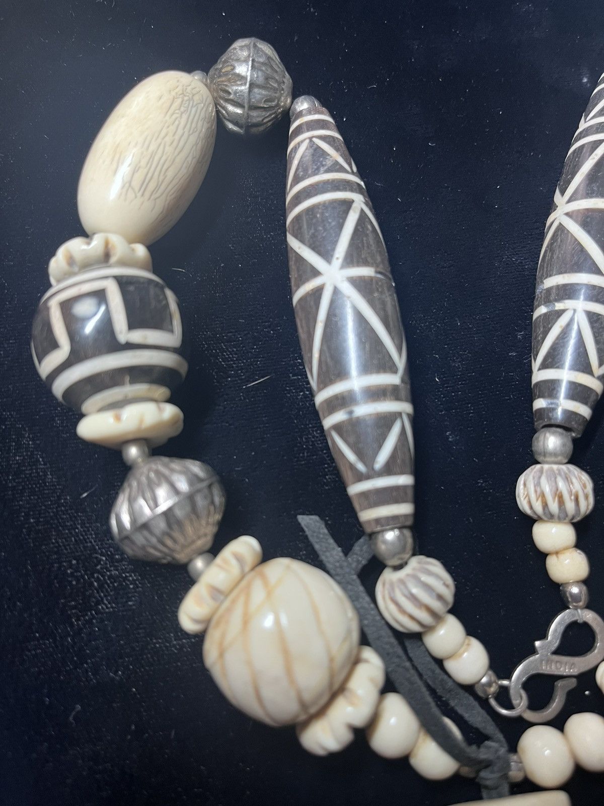 Other Vintage Indian Tribal Statement NecklaceCarved Bone & Wood Size ONE SIZE - 3 Thumbnail