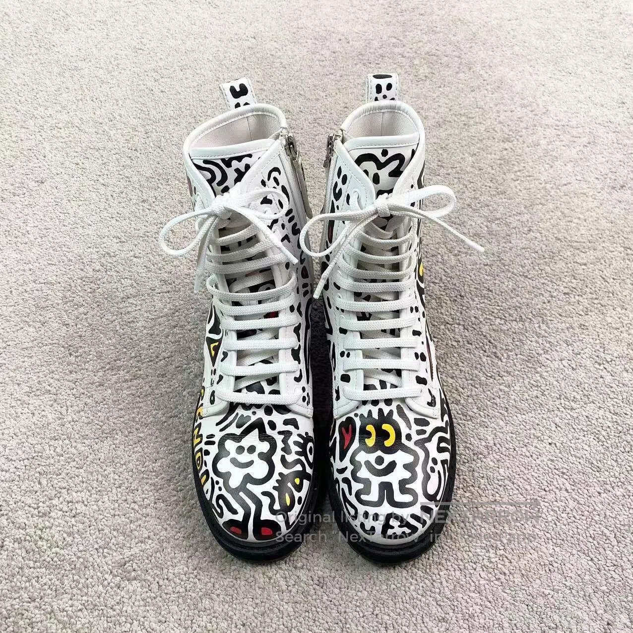 Fendi Fendi White graffiti Martin boots| Size US 5.5 / IT 35.5 - 2 Thumbnail