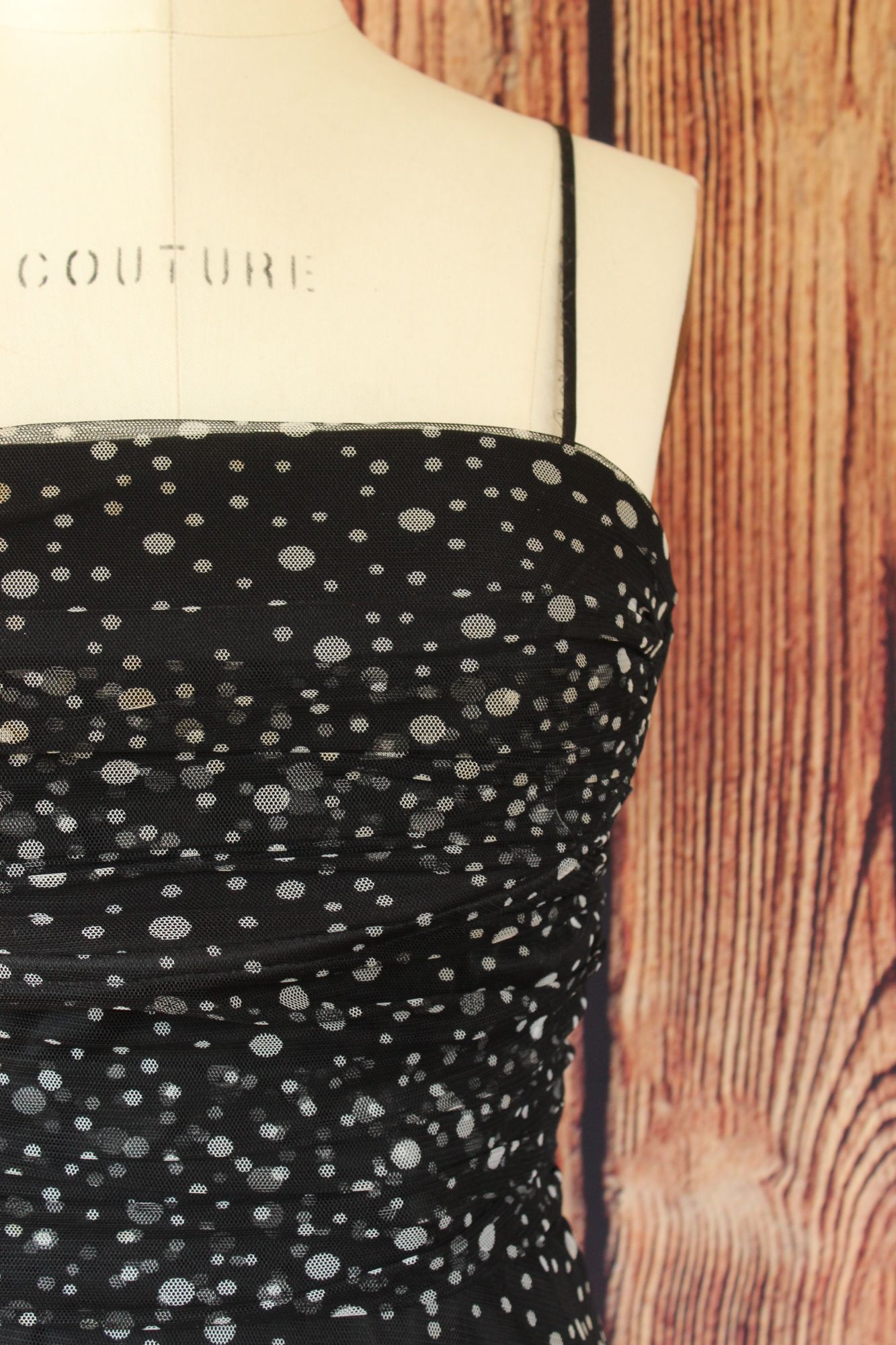 Other Jessica Howard Dress, Black with Gray Polkadots, Size 8, Fit Size M / US 6-8 / IT 42-44 - 4 Thumbnail