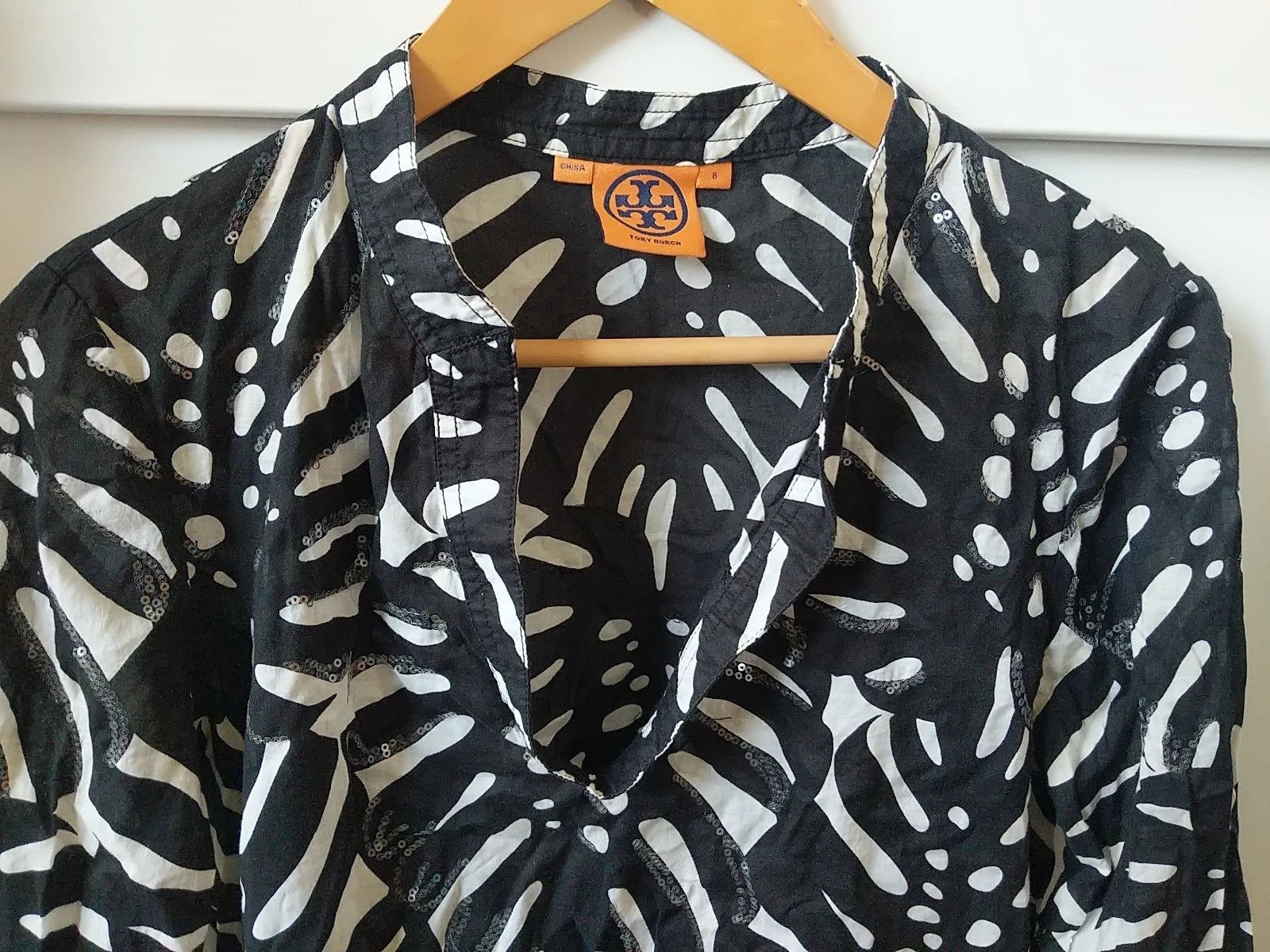 Tory Burch TORY BURCH SHEER SEQUIN LONG SLEEVE BLOUSE TOP SHIRT Size M / US 6-8 / IT 42-44 - 2 Thumbnail