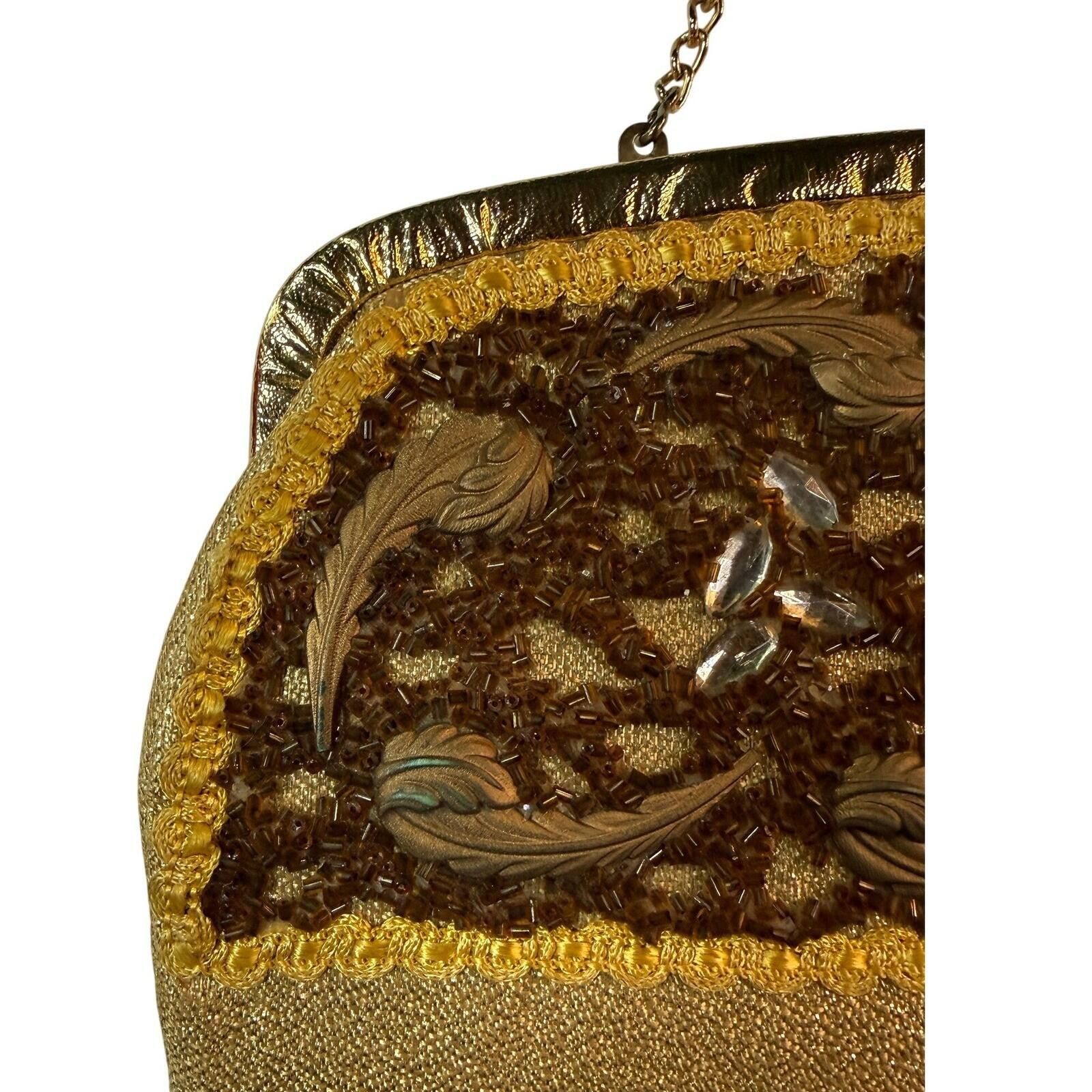 Other Vintage 1960s Gold Beaded Clutch Cadoro Evening Bag Retro Size ONE SIZE - 3 Thumbnail