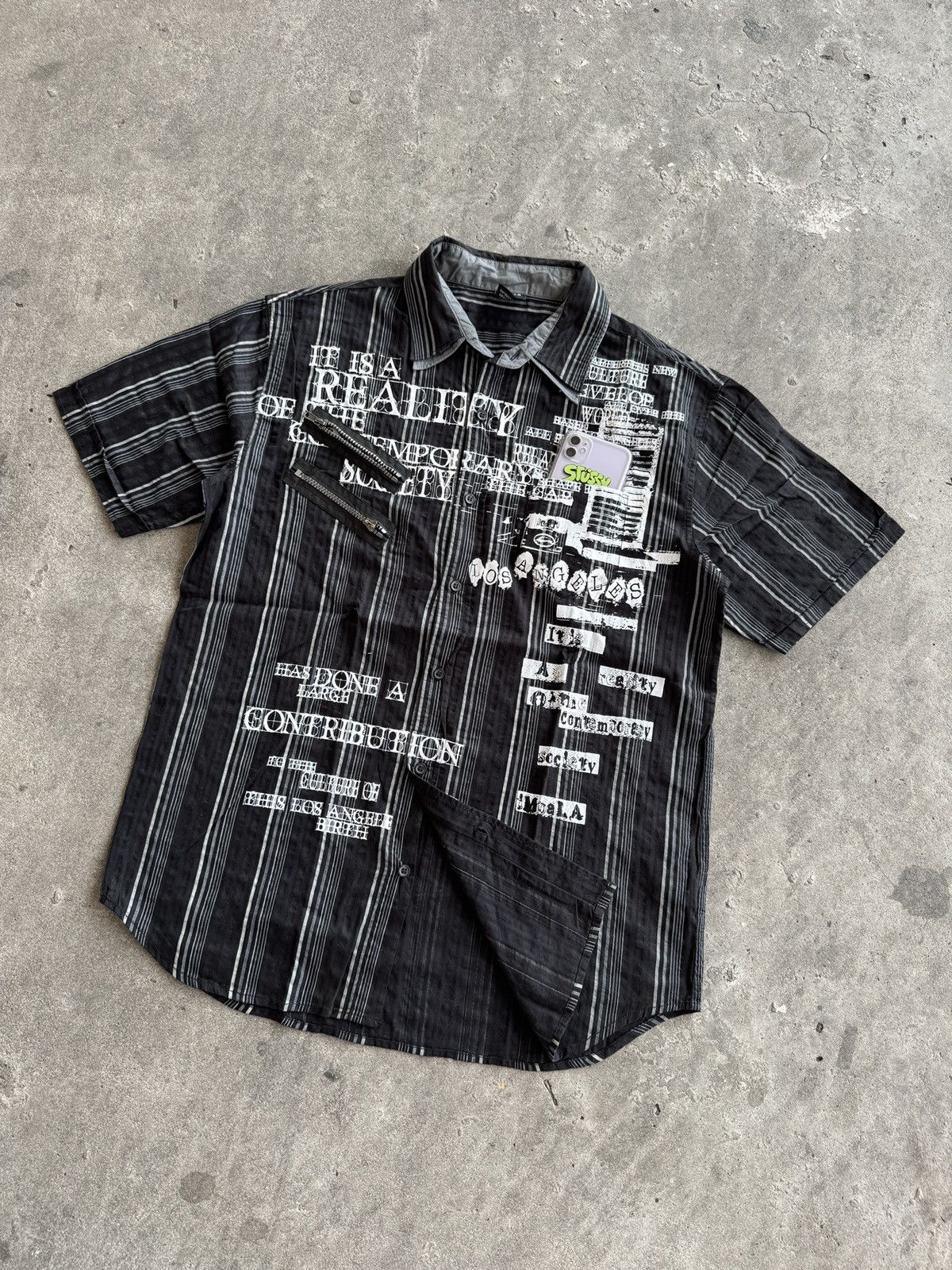 Japanese Brand Shirt Button Ups Impala Seditionaries Poem Cyber Gothic Punk Size US XL / EU 56 / 4 - 8 Thumbnail