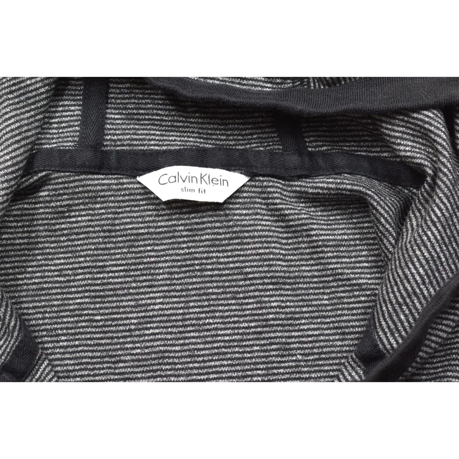 Calvin Klein Calvin Klein Slim Fit Hoodie Men's M Gray Striped 1/4 Zip 100% Cotton Sweater Pullover Mock Neck Long Sleeve Casual Winter Spring Fall Mens Size US M / EU 48-50 / 2 - 8 Thumbnail