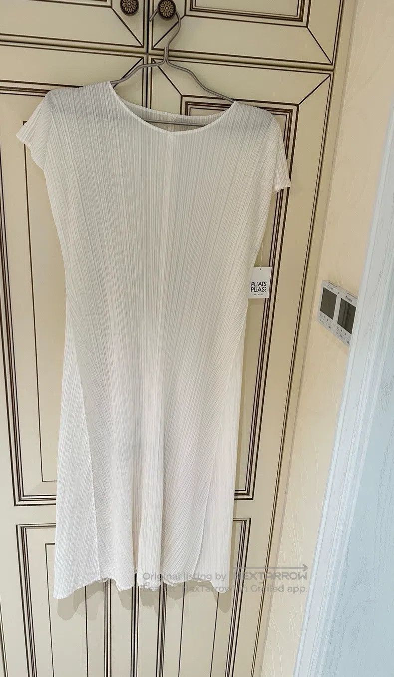 Issey Miyake Issey Miyake White Dress Size L / US 10 / IT 46 - 1 Thumbnail
