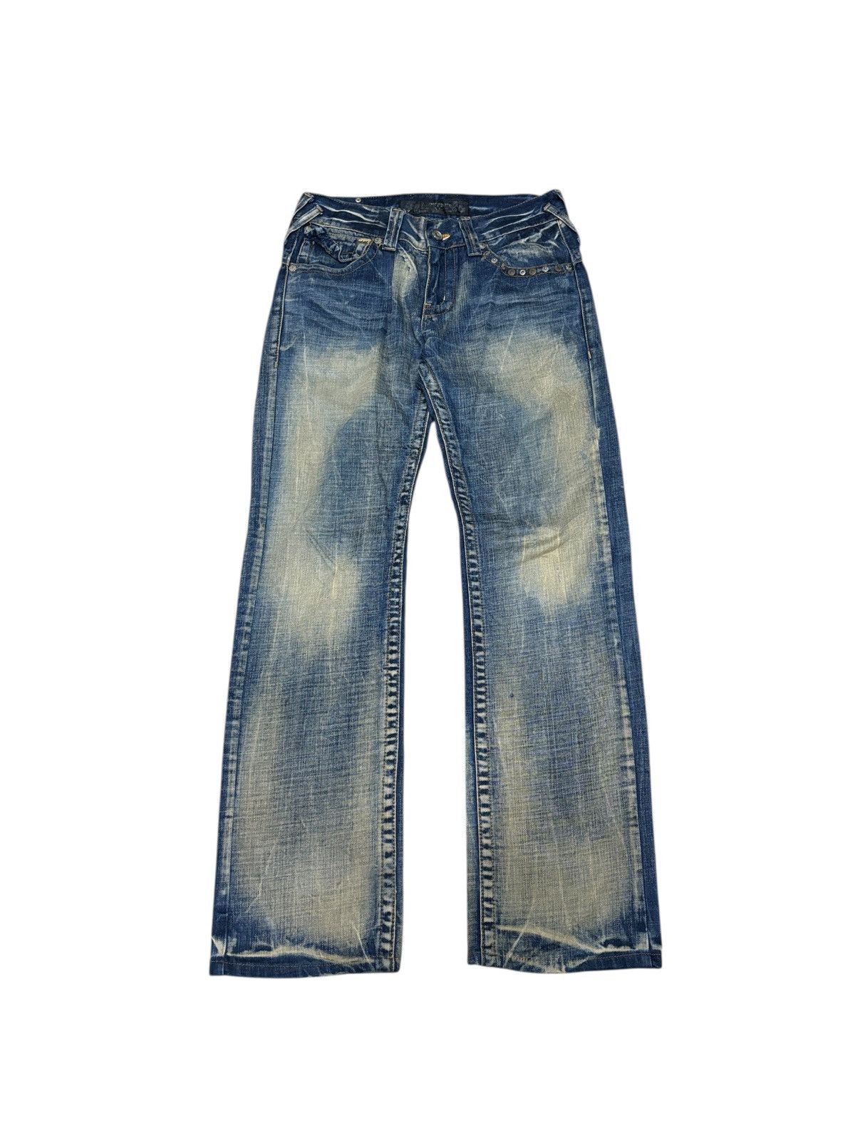 Japanese Brand Y2K Red Pepper Distressed Straight Denim Jeans Size US 31 - 2 Thumbnail