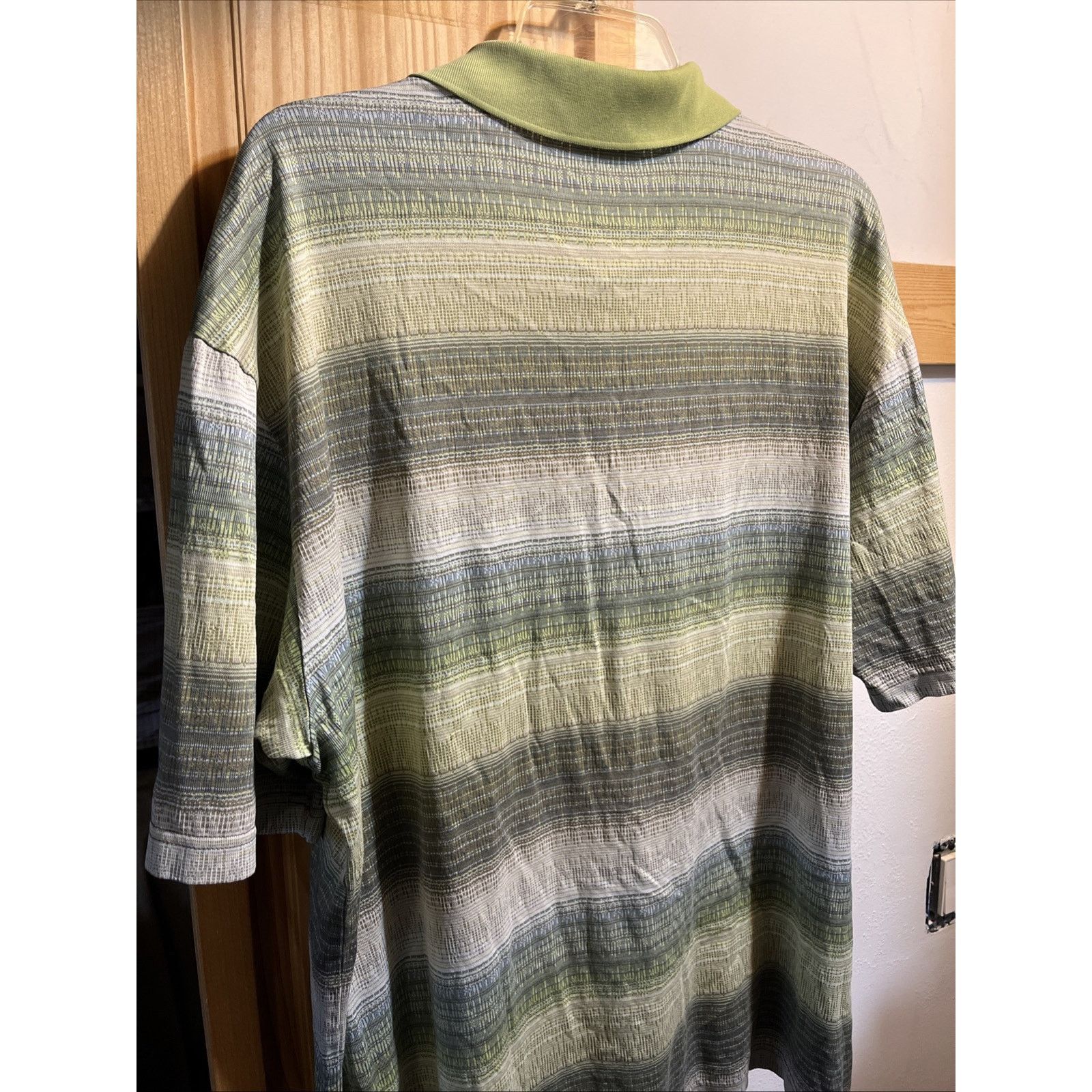 BUGATCHI Bugatchi Uomo Mens Polo Shirt XL Green Golf SS Cotton Button Size US XL / EU 56 / 4 - 9 Thumbnail