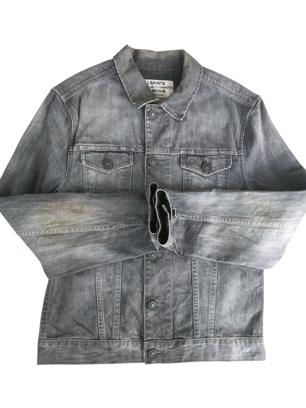Allsaints Trucker Type 3 Allsaints Denim Jacket Distressed Size US M / EU 48-50 / 2 - 19 Thumbnail