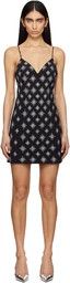 Amiri o1s1wg110426 Starburst Crystal Mini Dress in Black Size S / US 4 / IT 40 - 2 Thumbnail