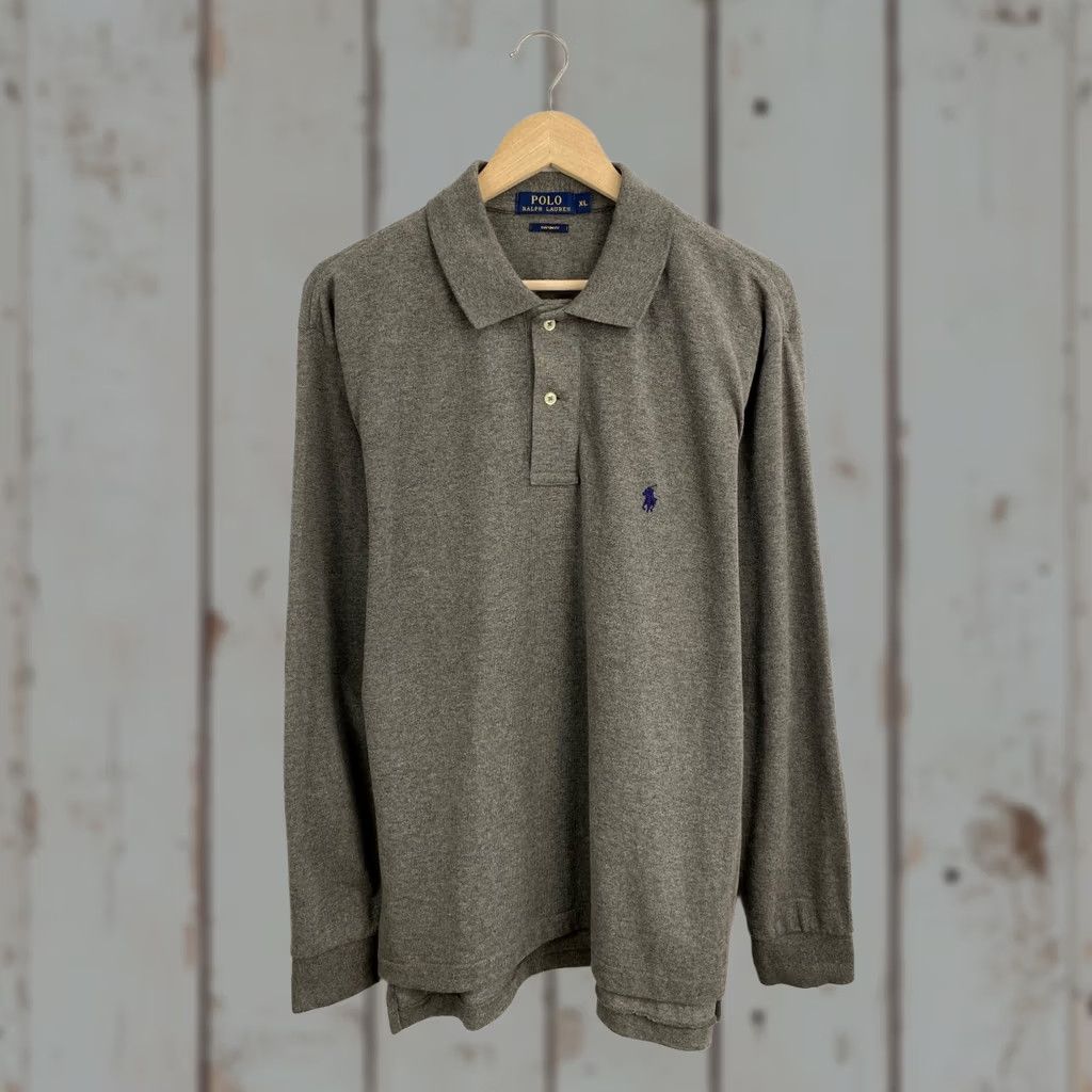 Polo Ralph Lauren VINTAGE Polo Ralph Lauren Polo Long sleeve XXL XL gray Men Regular XL Polo Shirt Mens Size US XL / EU 56 / 4 - 1 Thumbnail