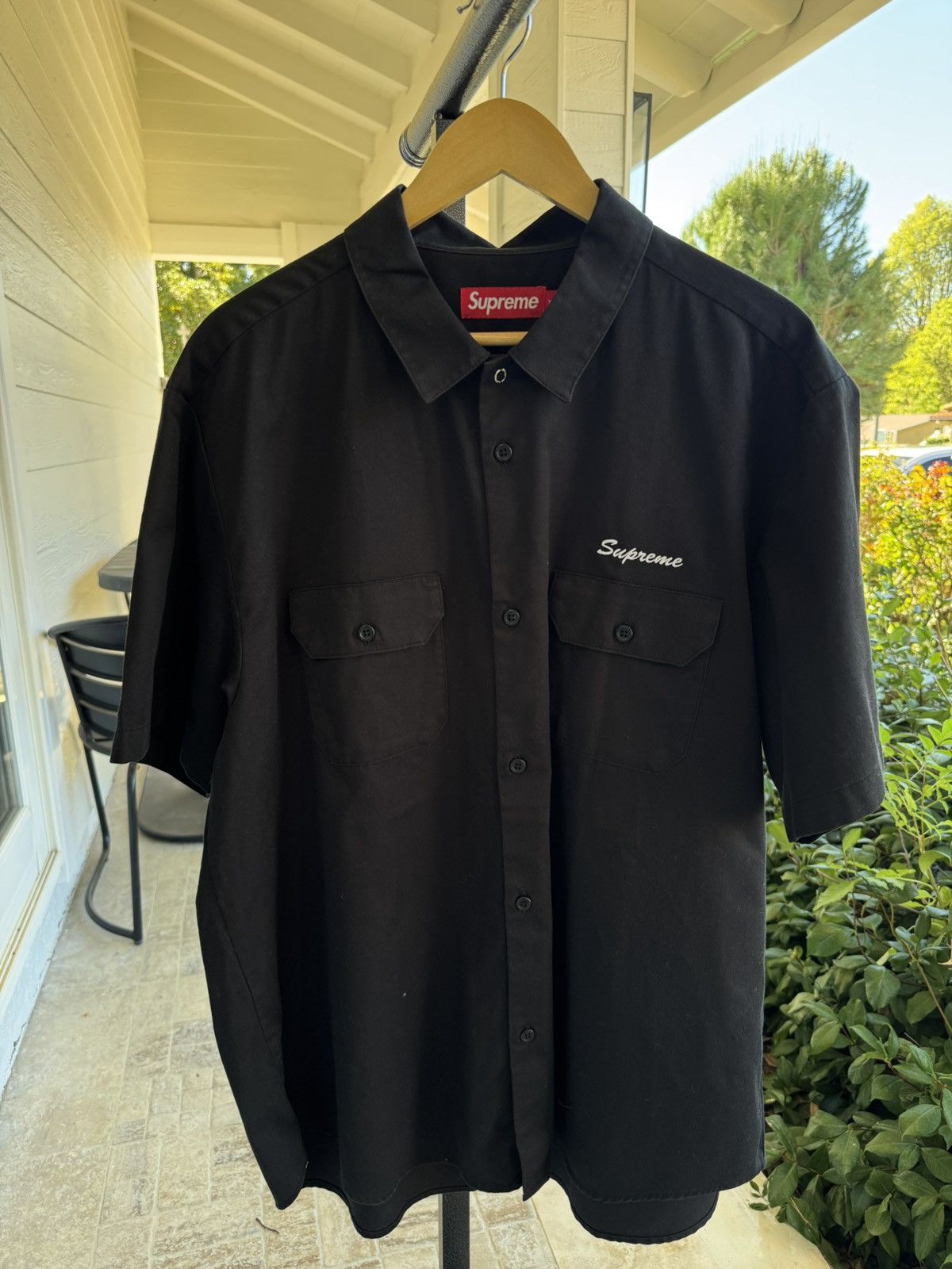 Supreme Rhinestone Pin UpS/SWork ShirtSupreme Rhinestone Pin Up S 