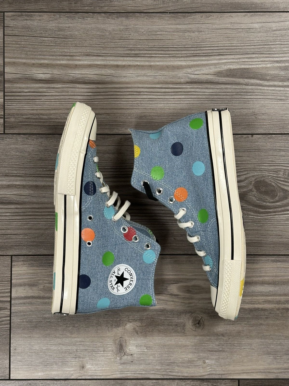 Converse × Golf le Fleur Golf Wang Converse Chuck 70 High Denim Polka Dot Size US 10.5 / EU 43-44 - 3 Thumbnail