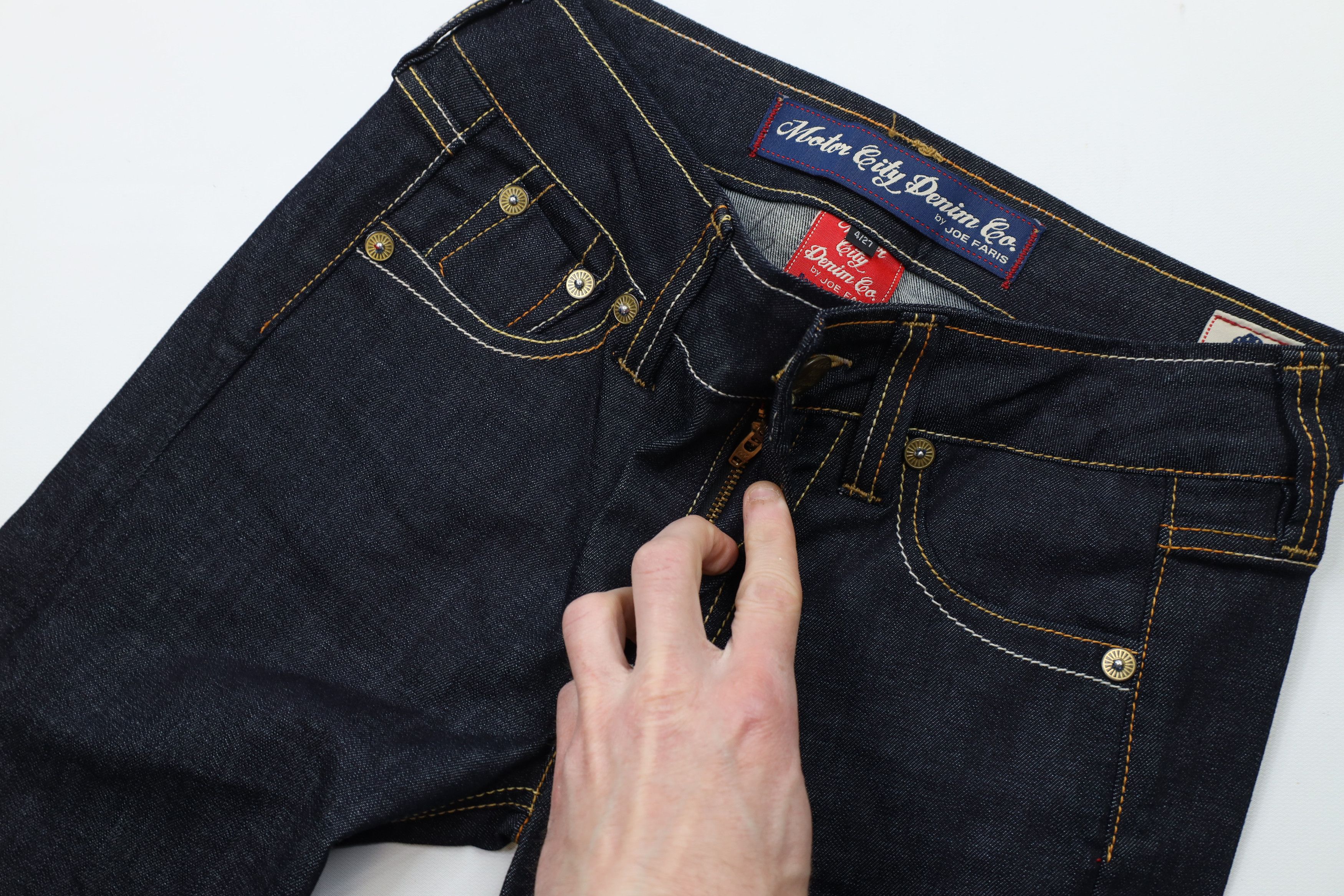 Vintage Motor City Denim Co Joe Faris Skinny Leg Jeans Indigo USA Size 27" / US 4 / IT 40 - 6 Thumbnail