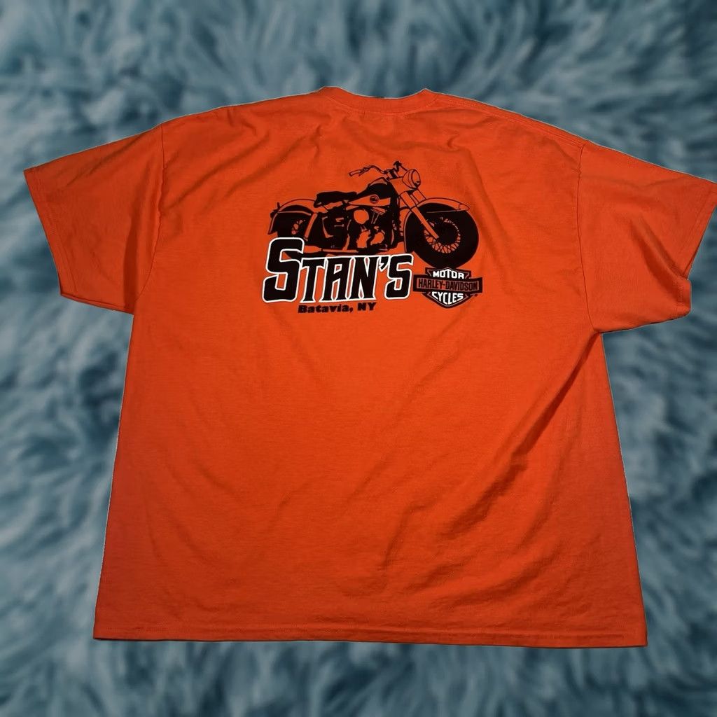 Harley Davidson HARLEY-DAVIDSON T-Shirt Men 2XL Orange Biker New York Stan’s Batavia NY Motorcycle Vintage Size US XXL / EU 58 / 5 - 1 Thumbnail