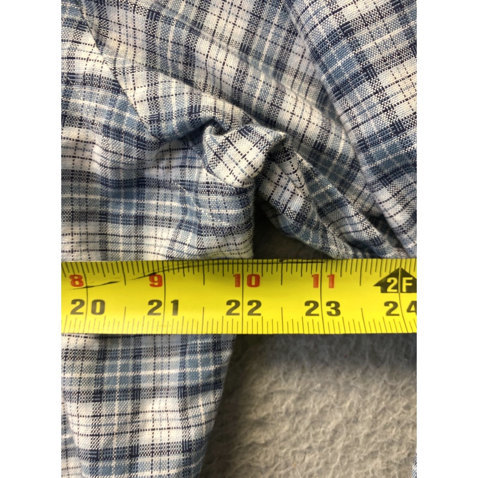 Cremieux DANIEL CREMIEUX Button-Up Shirt Mens Long Sleeve Plaid Slim Fit Gray Light Blue L Classic Size US L / EU 52-54 / 3 - 6 Thumbnail