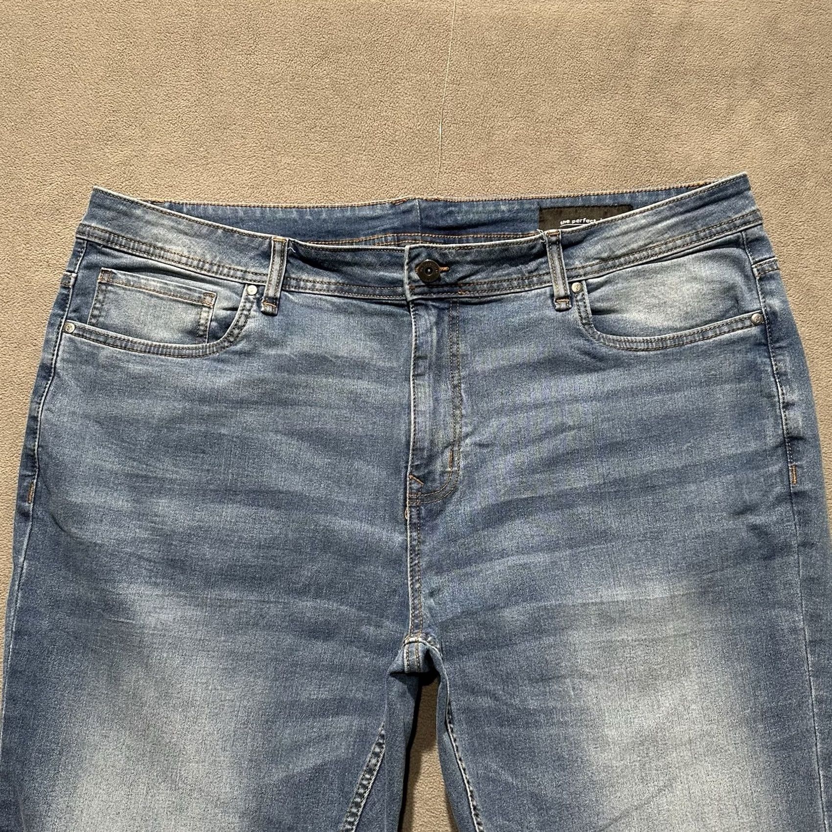 Denime The Perfect Jean NYC Jeans Men 42x36 Blue Skinny Fit Stretch Denim EUC Size US 42 / EU 58 - 3 Thumbnail
