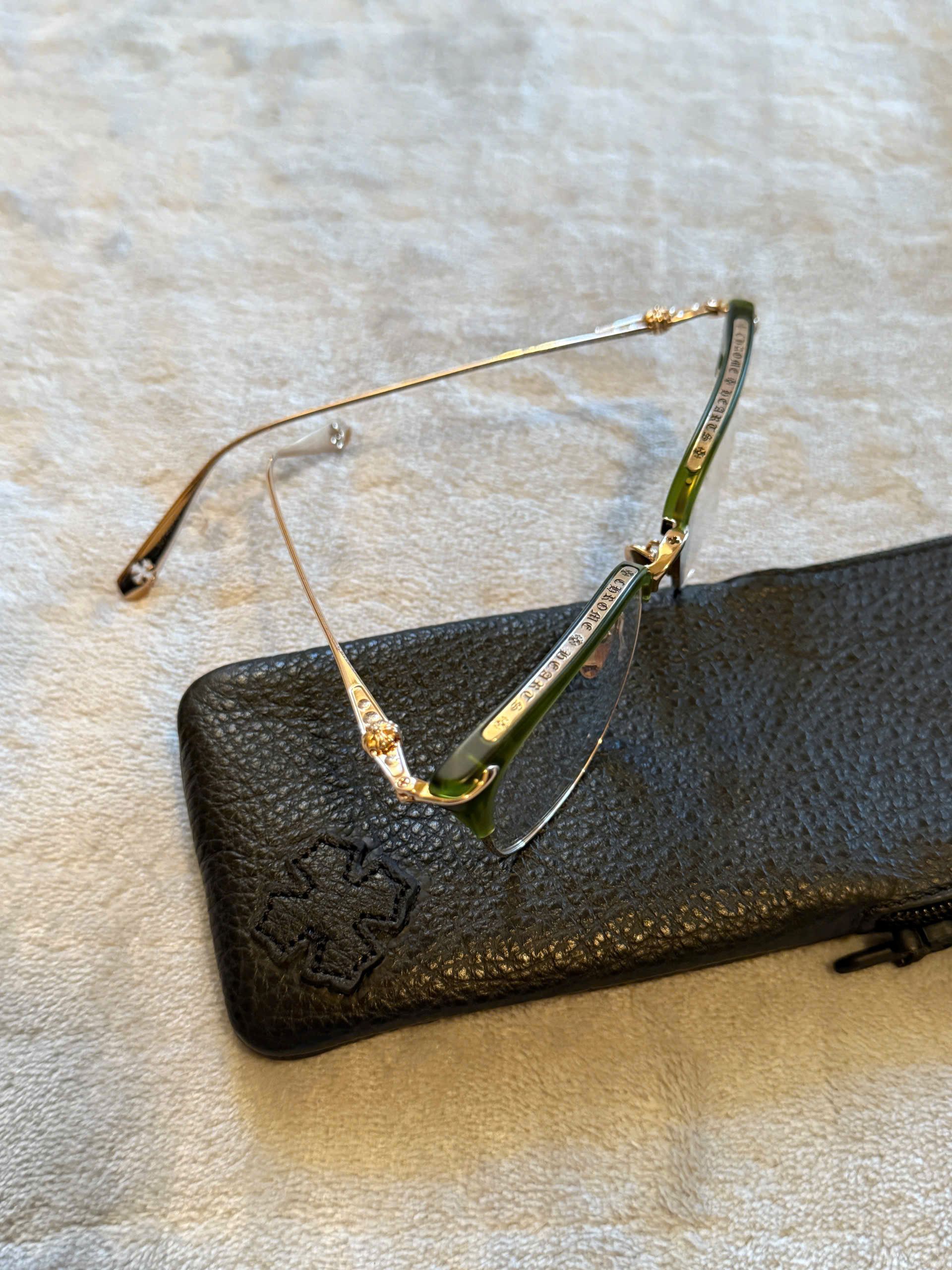 Chrome Hearts Chromehearts Glasses “ SLUNTRADICTION” Dark Olive/Gold Size ONE SIZE - 10 Thumbnail