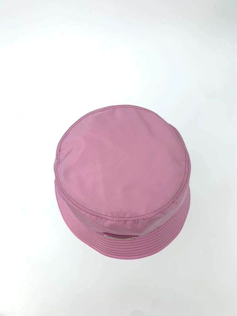 Prada Prada Size M Pink logo triangle fisherman hat sunshade hat Size ONE SIZE - 5 Thumbnail