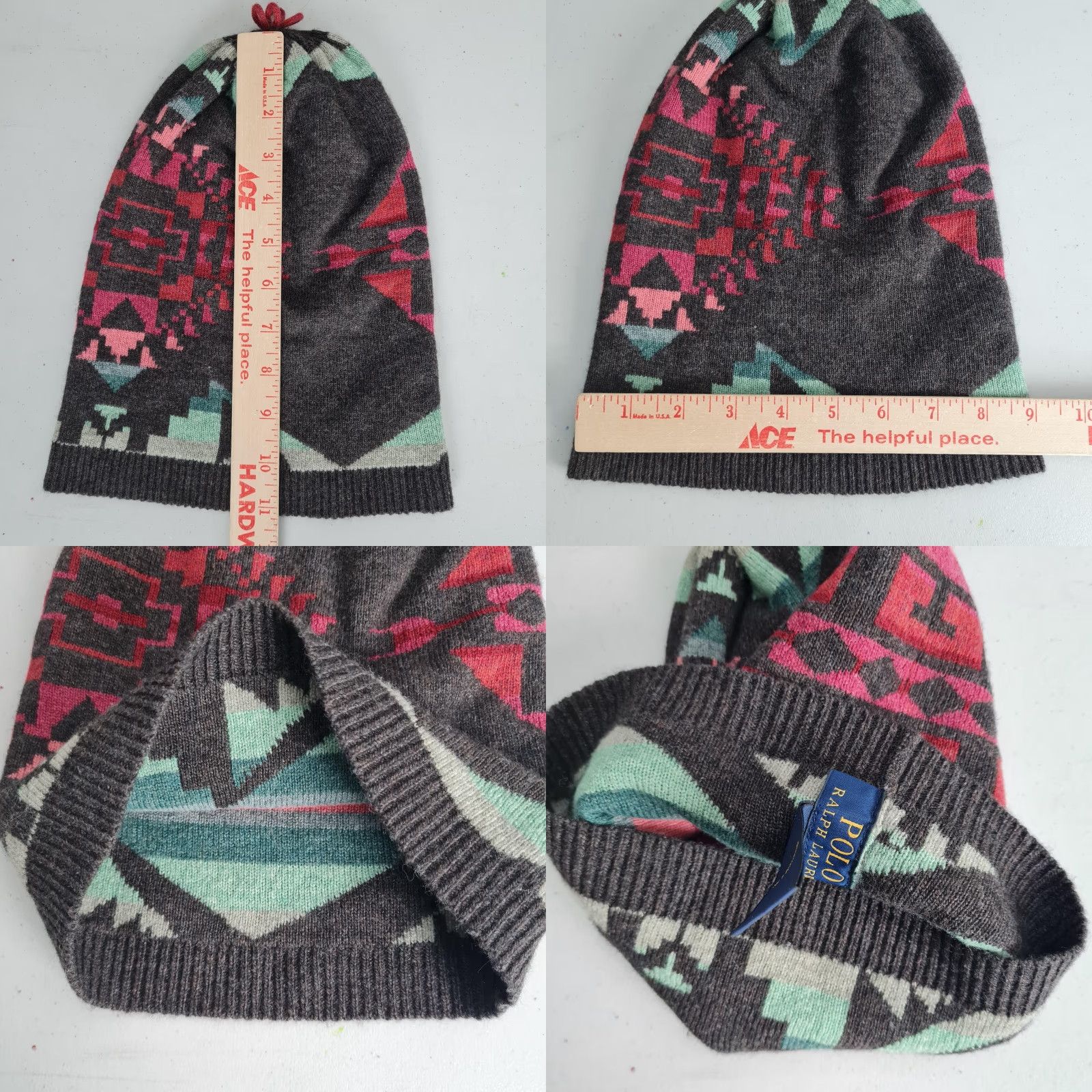 Polo Ralph Lauren Polo Ralph Lauren Beanie Mens One Size Multicolor Aztec Tribal Wool Knit Size US M / EU 48-50 / 2 - 8 Thumbnail