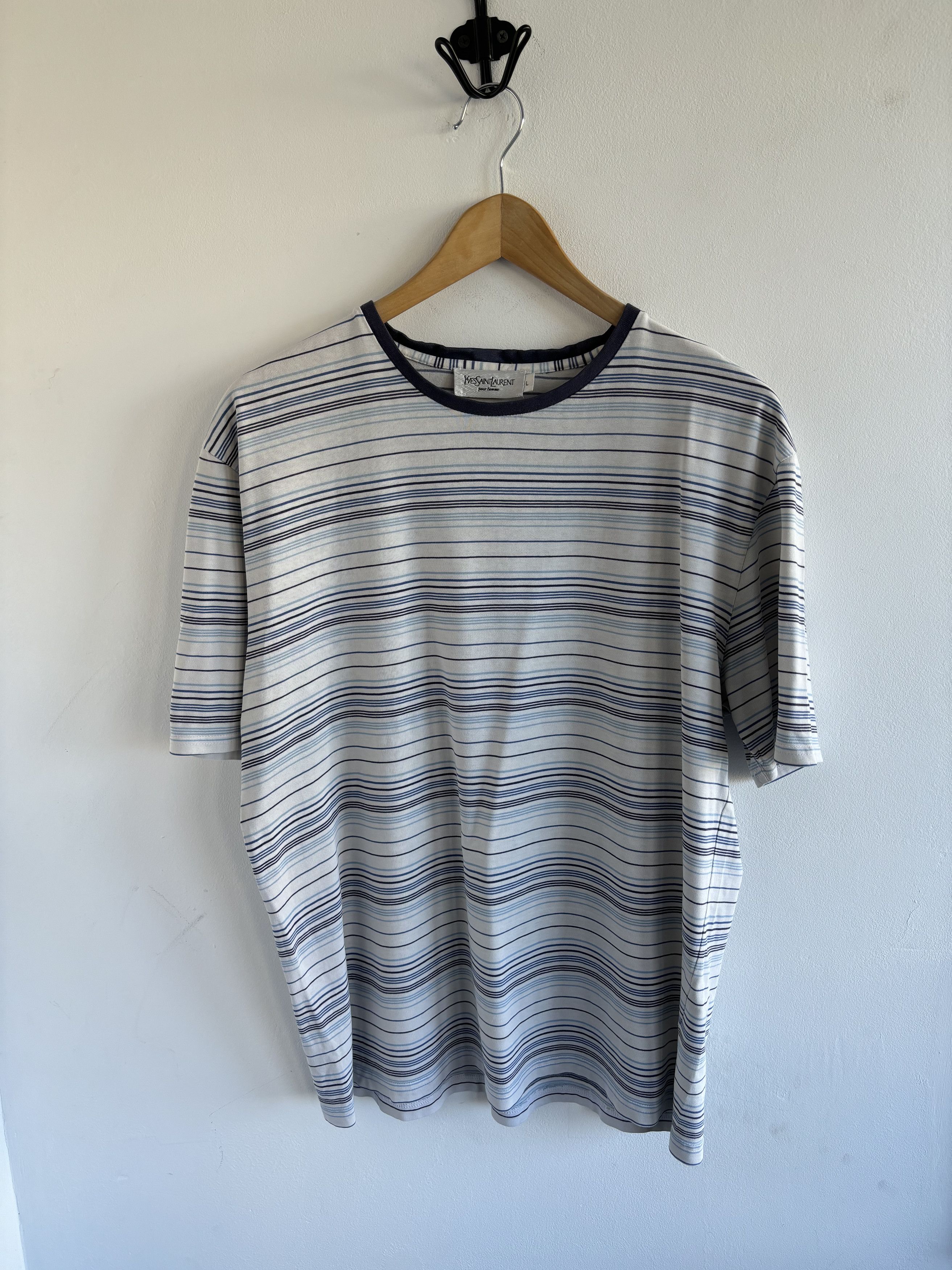 Yves Saint Laurent Vintage Yves Saint Lauren Stripped Tee Size US L / EU 52-54 / 3 - 1 Thumbnail